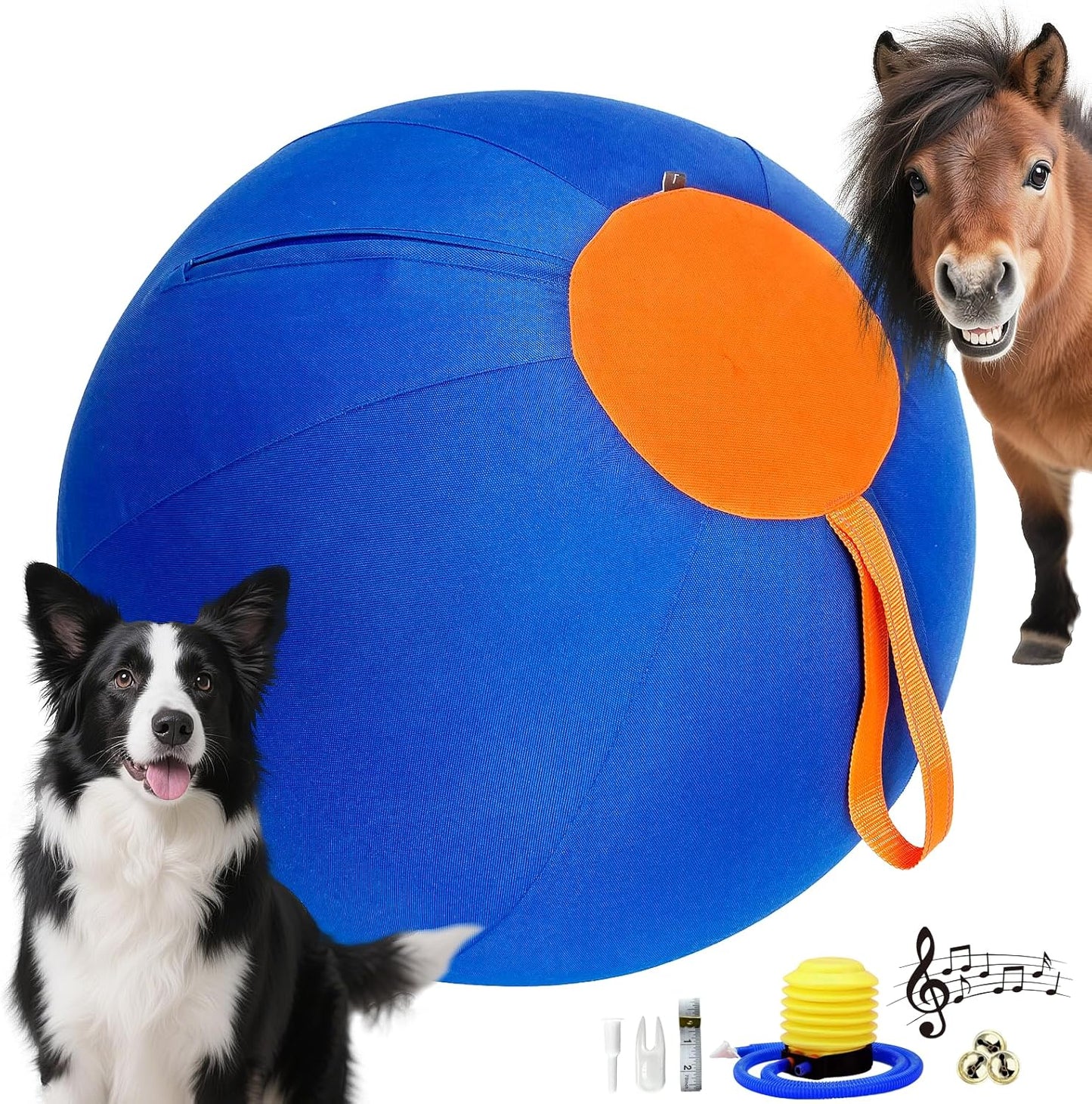 25" Herding Ball for Dogs – Durable Horse Ball Style Dog Toy with Cover – Dog Herding Toy for Outdoor Play, Training & Exercise – Great for Australian Shepherds & Large Breeds