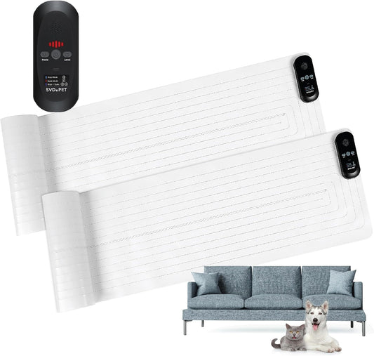 SVD.PET 2-Pack Pet Training Mat with Tester, Pet Shock Pad, Dogs & Cats Electronic Repellent mat for Indoor, 3 Training Modes, 5 Levels, Pet Safe Mode (Black controler 60" X 12")