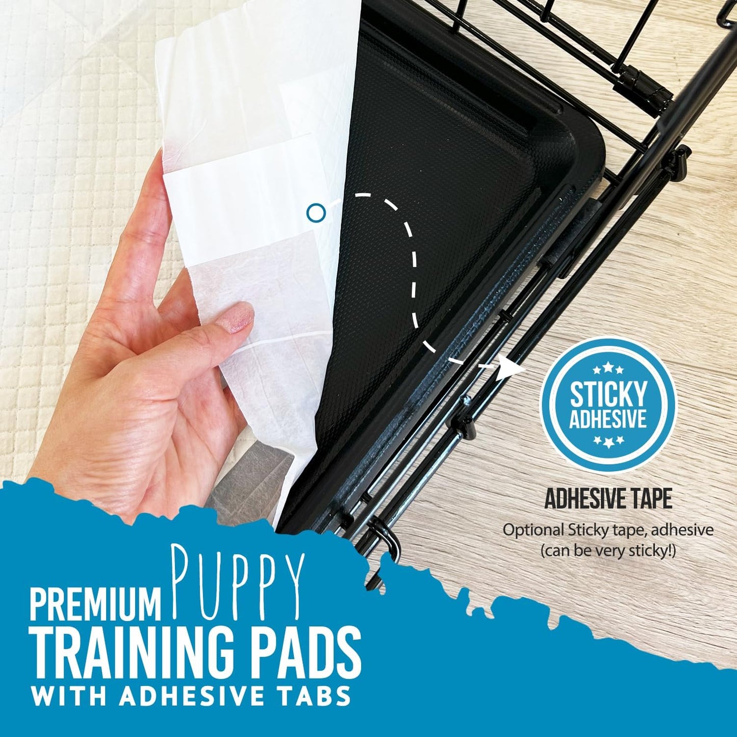 Bulldogology Puppy Pee Pads XXL with Adhesive Sticky Tape - Extra Large Dog Training Wee Pads (30x30) 6 Layers with Extra Quick Dry Bullsorbent Polymer Tech (30-Count, White)