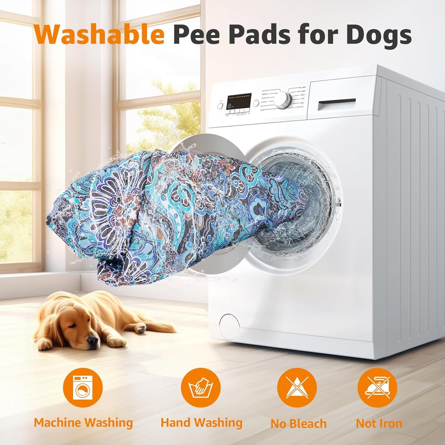 LOOBANI Washable Pee Pads for Dogs, 2 Pack Super Absorbent Reusable Puppy Pads Leakproof Dog Traning Pads, Waterproof Non-Slip Whelping Pad for Floor, Playpen, Crate, Couch-31 x36 (Green)