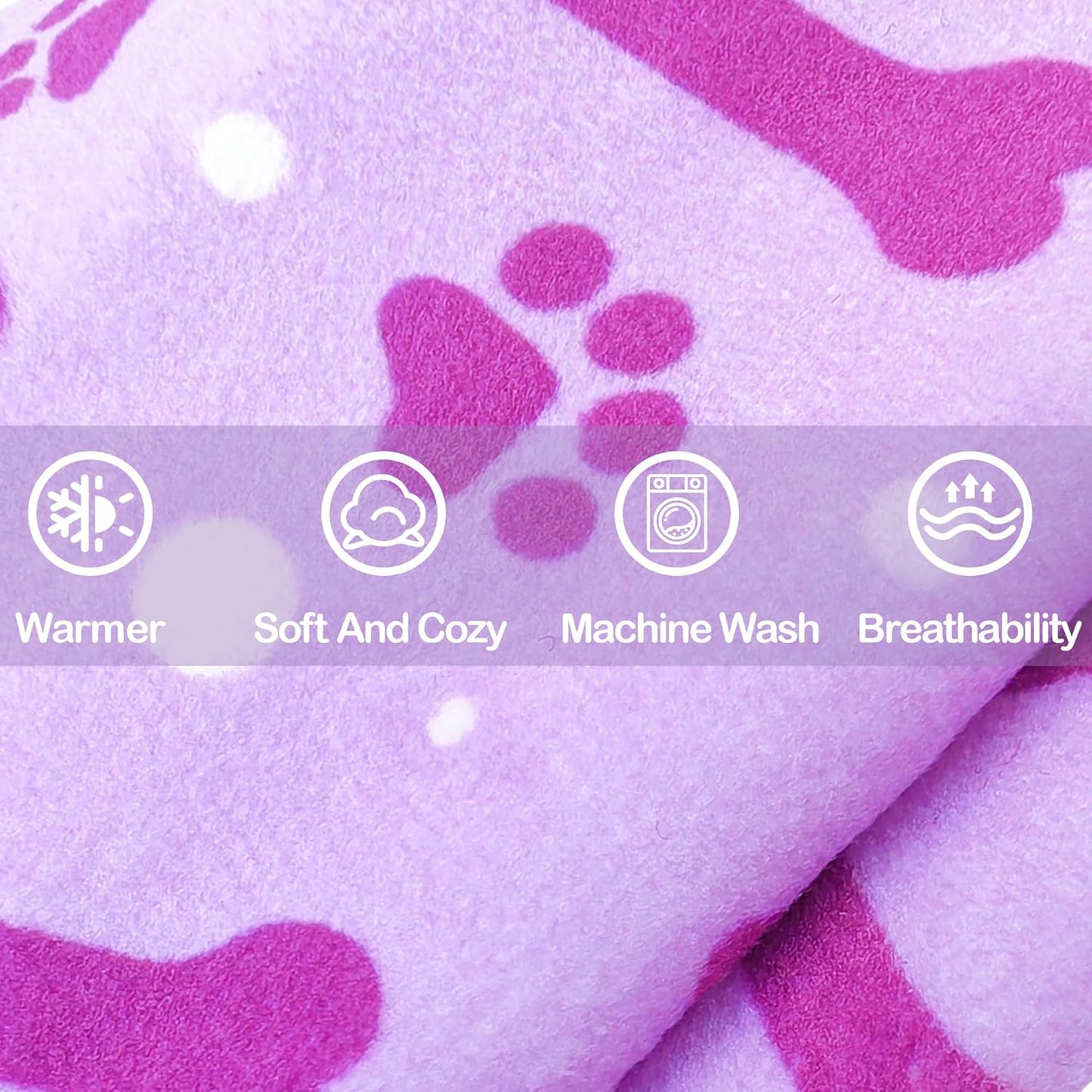 PET SHOW 4 Pack Small Dog Pajamas Paw Bone Patterns Cute Clothes for Medium Dogs Soft Fleece Stretchy PJs 4 Legged Jumpsuit Puppy Cats Onesies Outfits with Sleeve Dachshund Doggies Girl Boy (Medium)