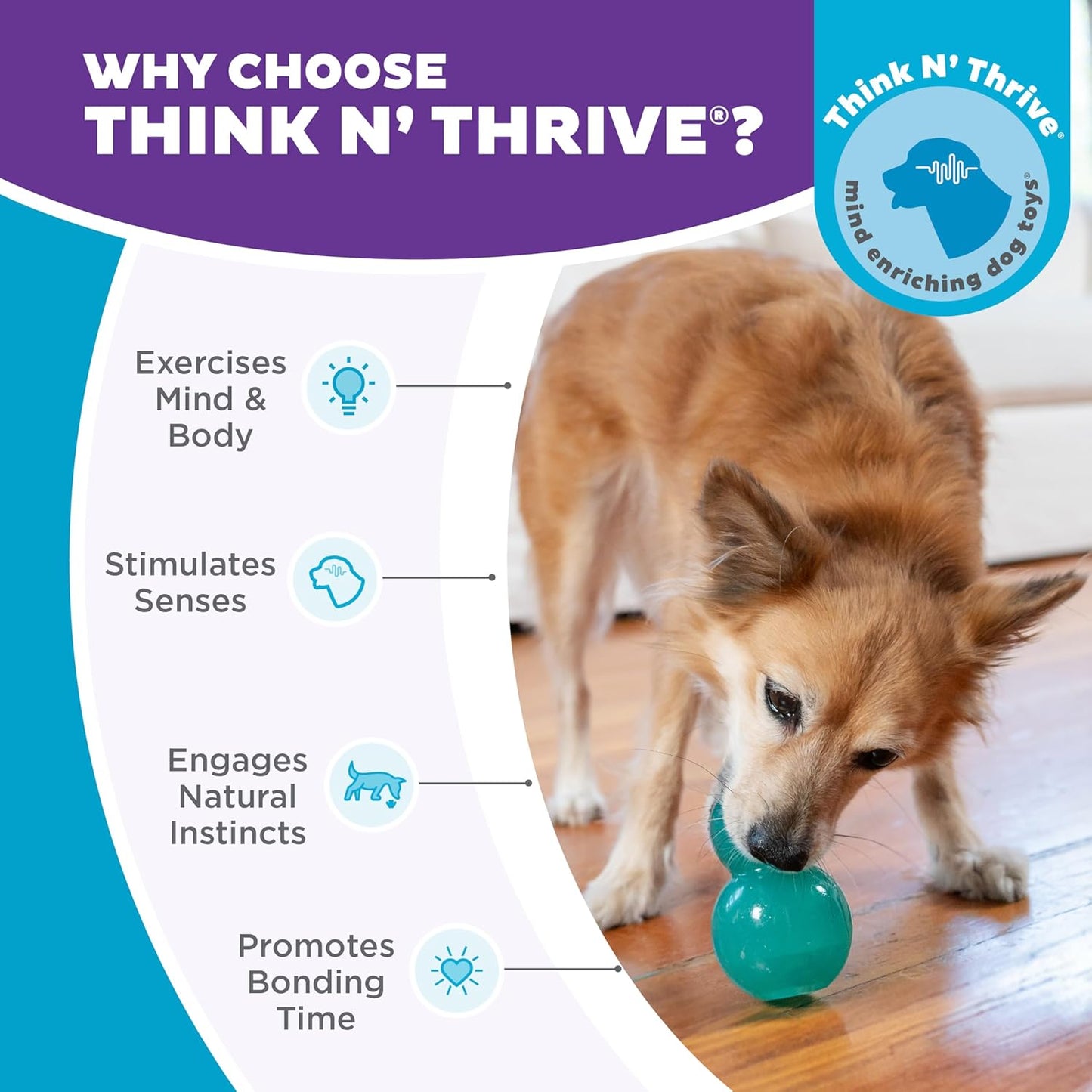 Outward Hound by Planet Dog Double-Tuff Interactive Treat-Dispensing Dog Toy, Medium, Blue