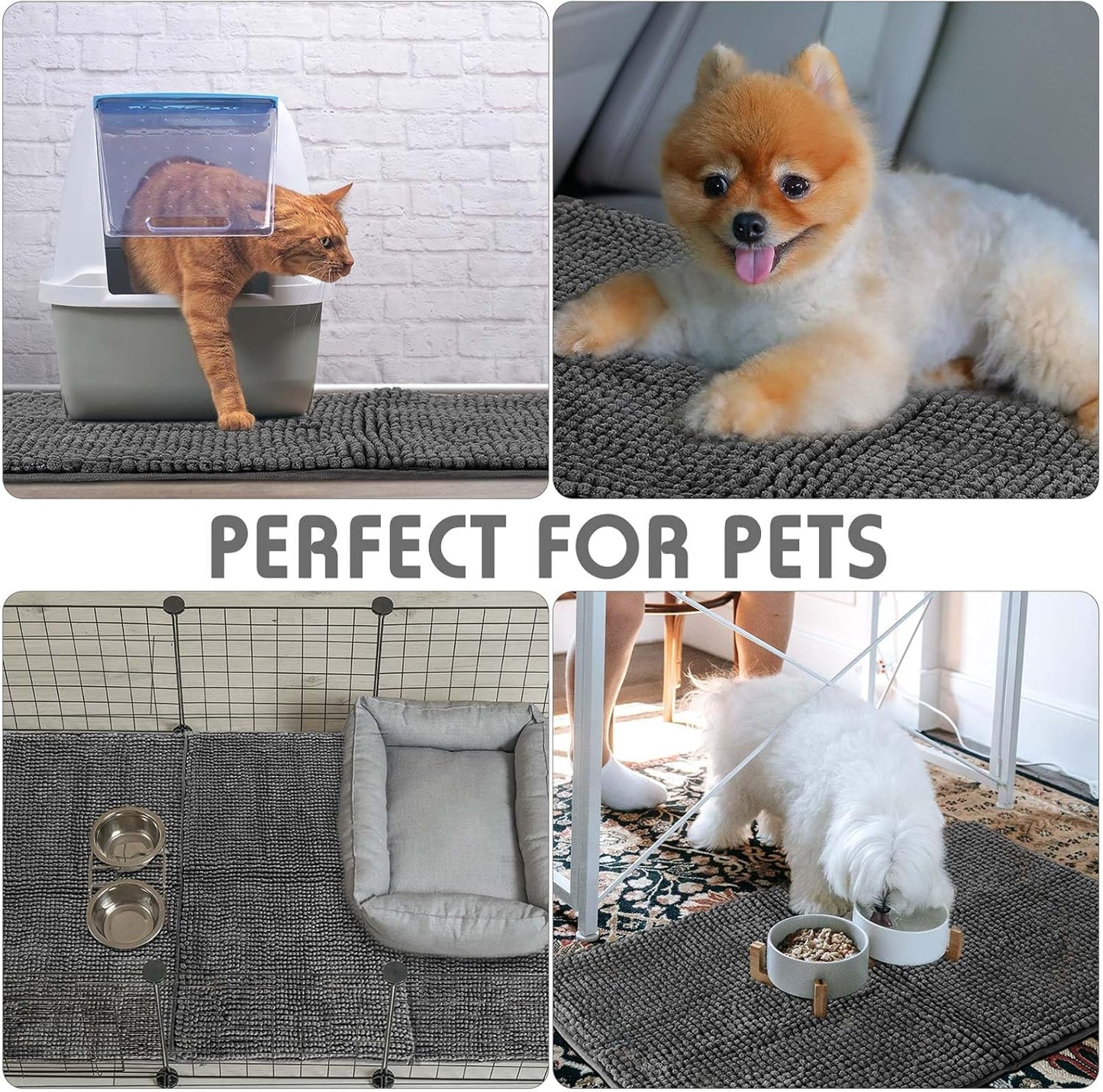 Amylove 4 Pcs Guinea Pig Cage Liner Guinea Pig Bedding Washable Fleece Pee Pads Reusable Small Animals Training Mat Small Animal Sleeping Bed for Bunny Hamster(Dark Gray,14 x 28 Inch)