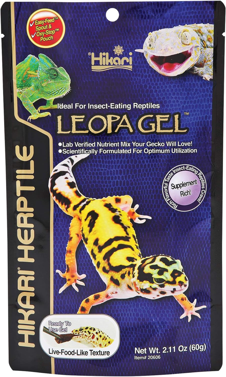 Hikari LeopaGel Food for Insect-Eating Reptiles, 2.11 oz (60g)