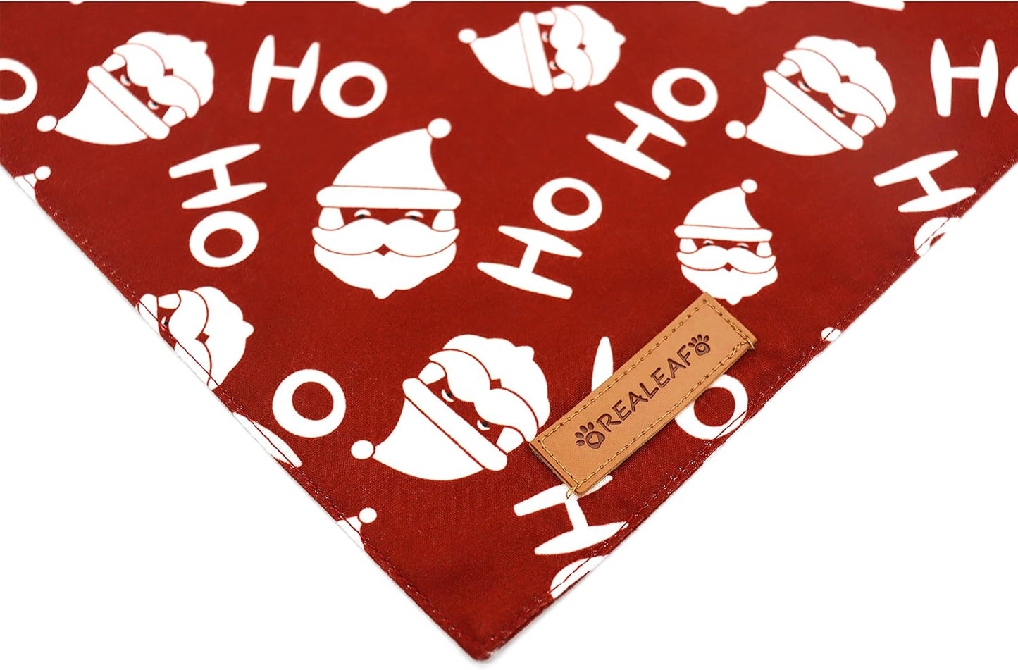 Realeaf Christmas Dog Bandanas 2 Pack, Christmas Tree and Santa Claus Dog Scarf for Boy and Girl, Premium Durable Fabric, Holiday Bandana for Small Medium Large and Extra Large Dogs (Large)