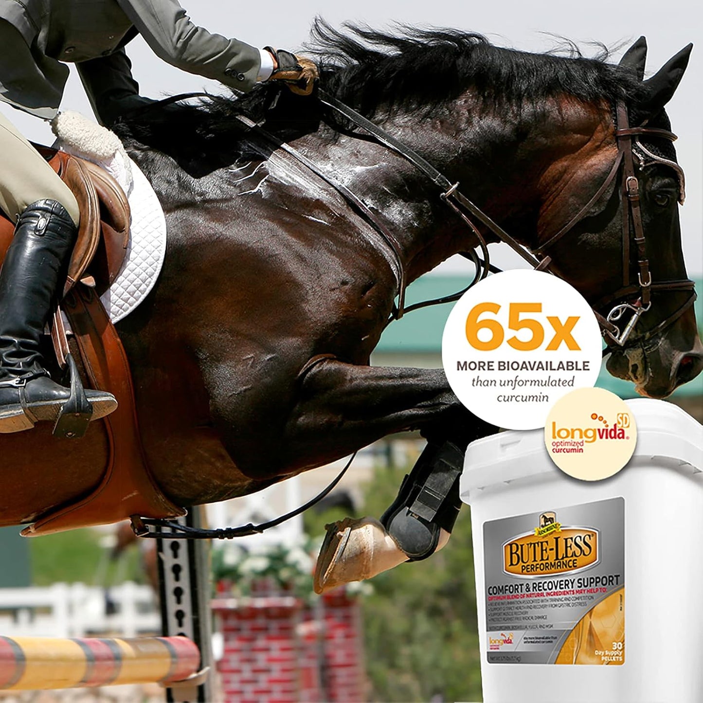 Absorbine Bute-Less Performance Advanced Formula Horse Supplement Pellets, Supports Healthy Inflammatory Response & GI Tract, 3.75lb Tub / 30 Day Supply