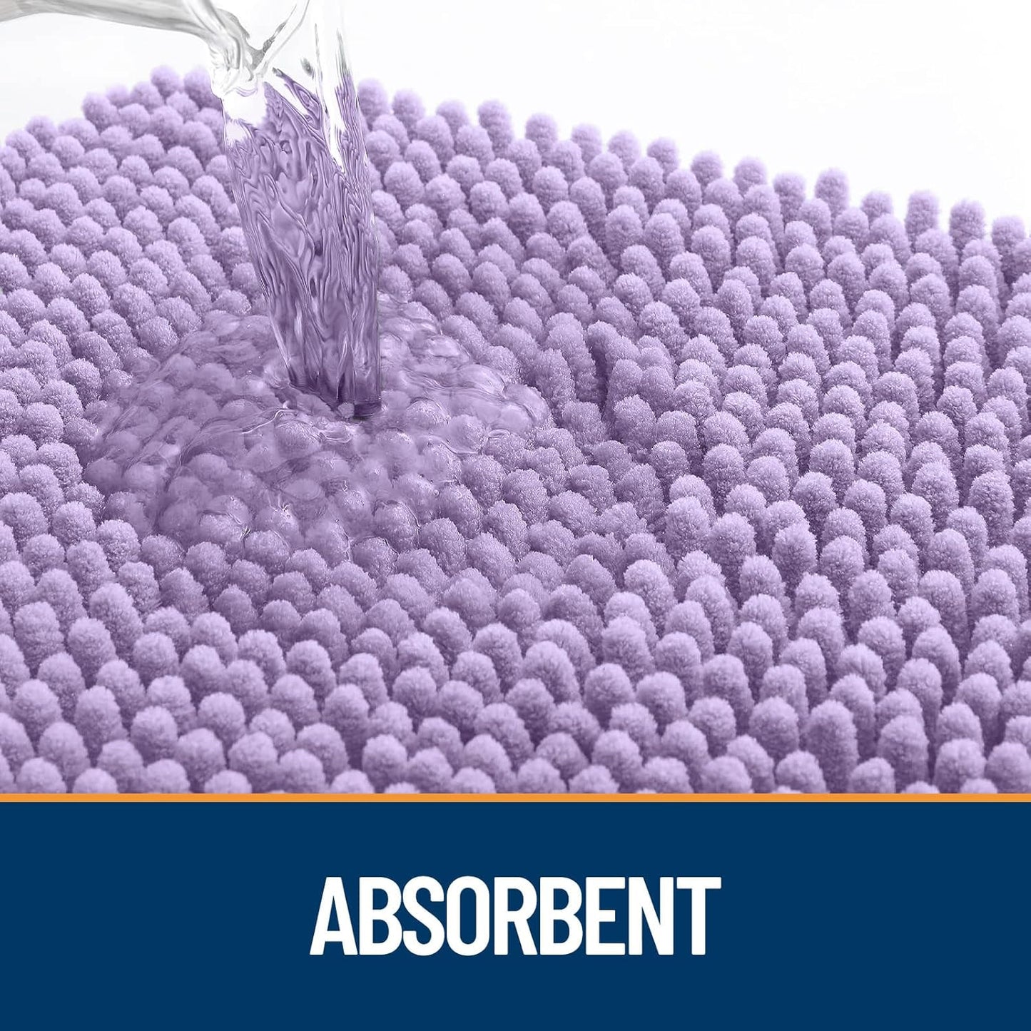 OLANLY Dog Door Mat for Muddy Paws 59x35, Absorbs Moisture and Dirt, Absorbent Non-Slip Washable Doormat, Quick Dry Chenille Mud Mat for Dogs, Entry Indoor Entryway Carpet for Inside Floor, Lavender