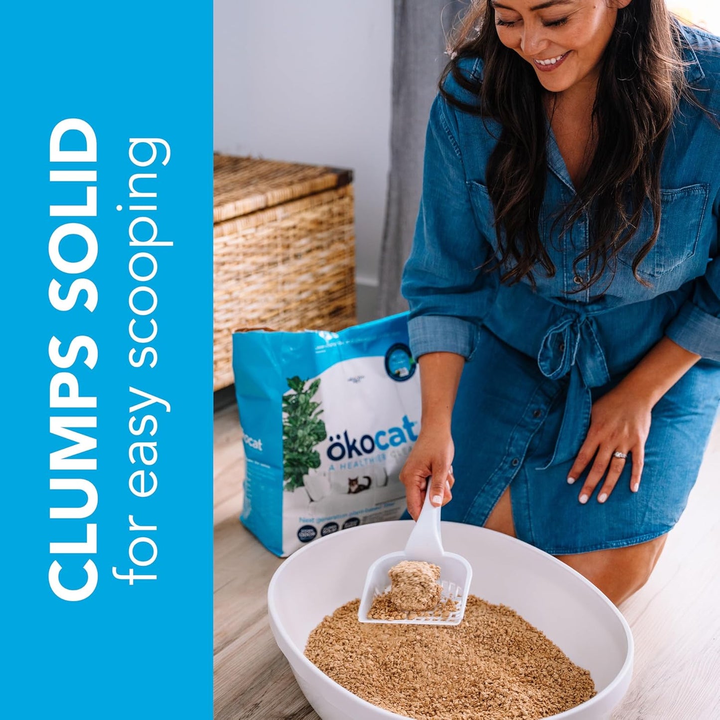 ökocat Original Wood Clumping Cat Litter, Unscented, 13.2 pounds - Natural Ingredients, Stops Odor, Clumps Solid, 99% Dust Free, Great for All Cats