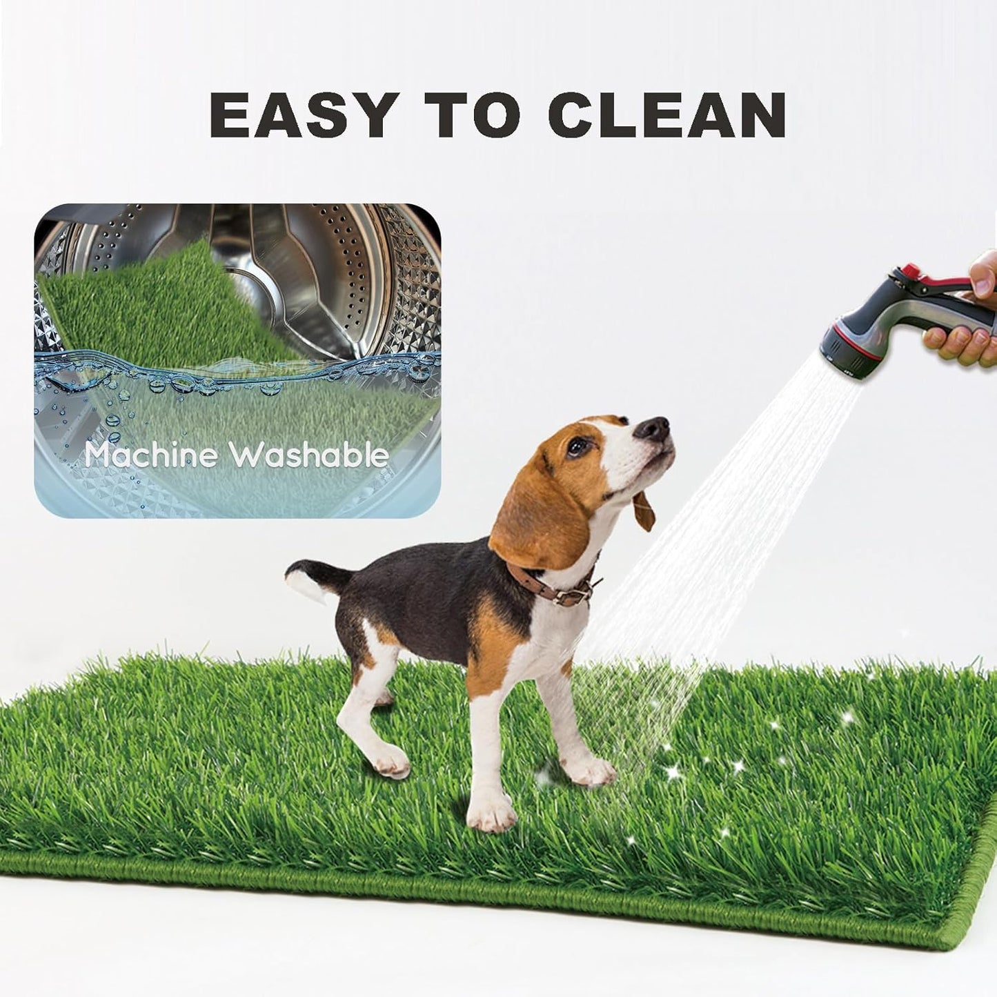 Dog Grass Pad with Tray Extra Large 45”×34”, Dog Potty with Ultra-Absorbent Artificial Grass for Dogs with Hemmed Edge, Pee Pads for Dogs, Realistic, Odor Free Litter Box for Balcony