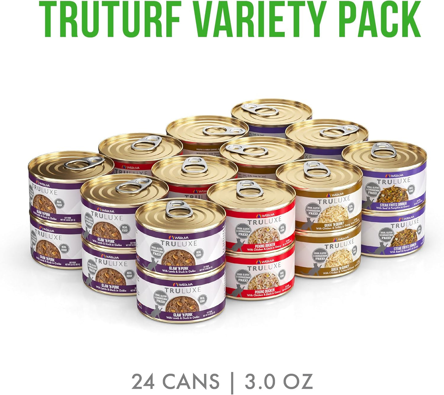 Weruva Truluxe Cat Food, Variety Pack, Truturf, Wet Cat Food, 3Oz Cans (Pack of 24)
