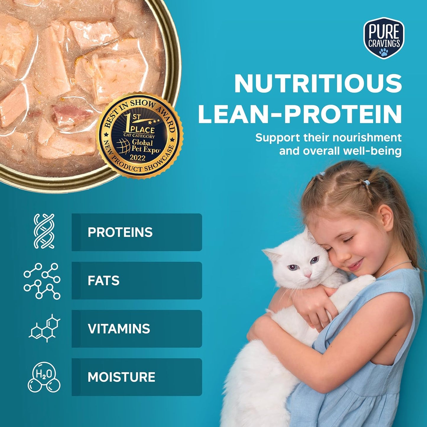 Tuna and Pumpkin Pate, Canned Wet Cat Food, 100% Mercury-Tested, Moist Can Fish, Grain-Free Protein, Non-GMO, 12 Pack