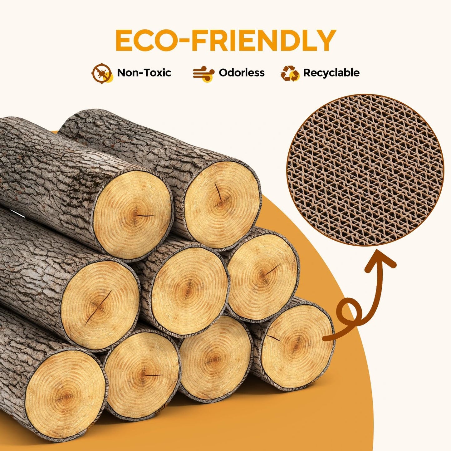 AUSCAT Cat Scratcher Box with 6PCS Cat Scratching Board, Cardboard Cat Scratchers for Indoor Cats, Reversible Cat Scratch Pads for Small Medium Kittens, 14.6" L x 10.9" W x 5.2" H