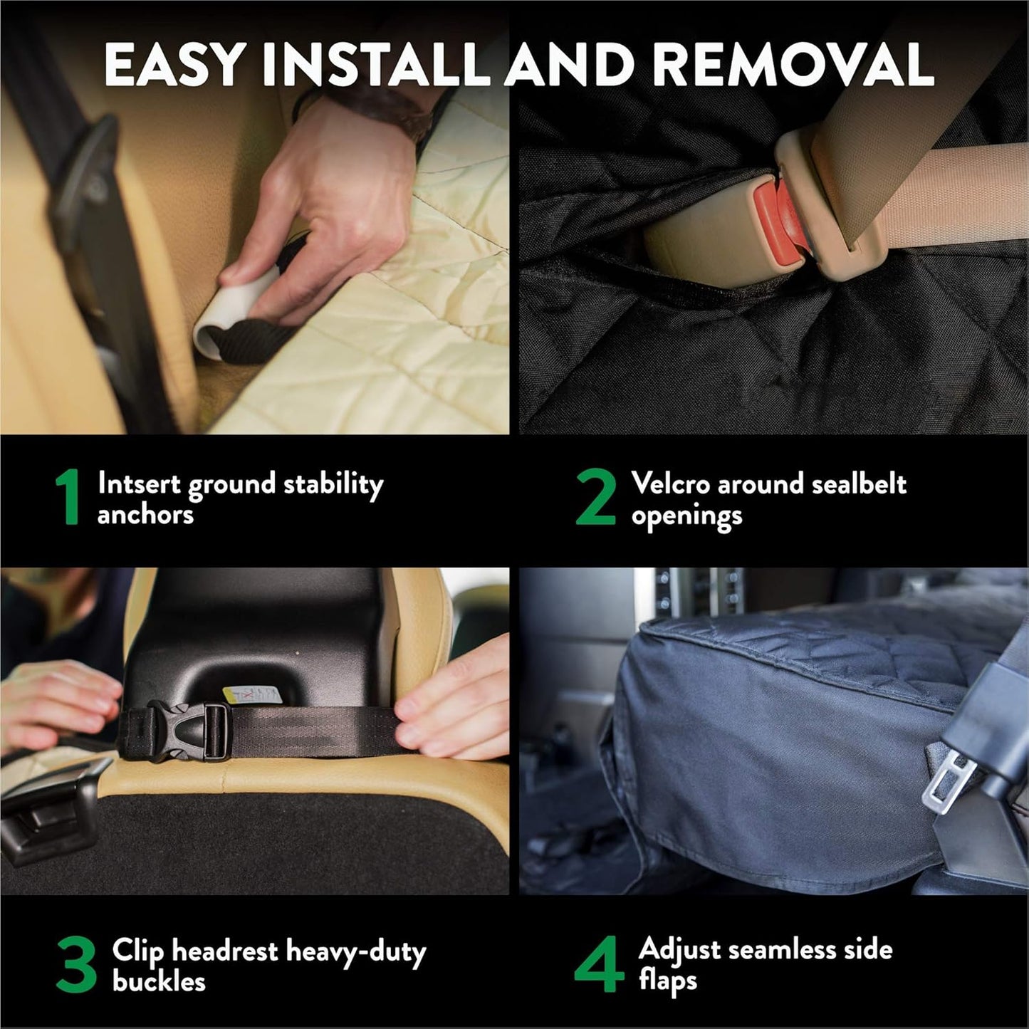 Plush Paws Products Luxury Rear Car Seat Protector w/Hammock | Washable & Waterproof Back Seat Dog Cover for Car, Truck, & SUV | Nonslip, Tear Resistant Pet Seat Cover | Regular Charcoal