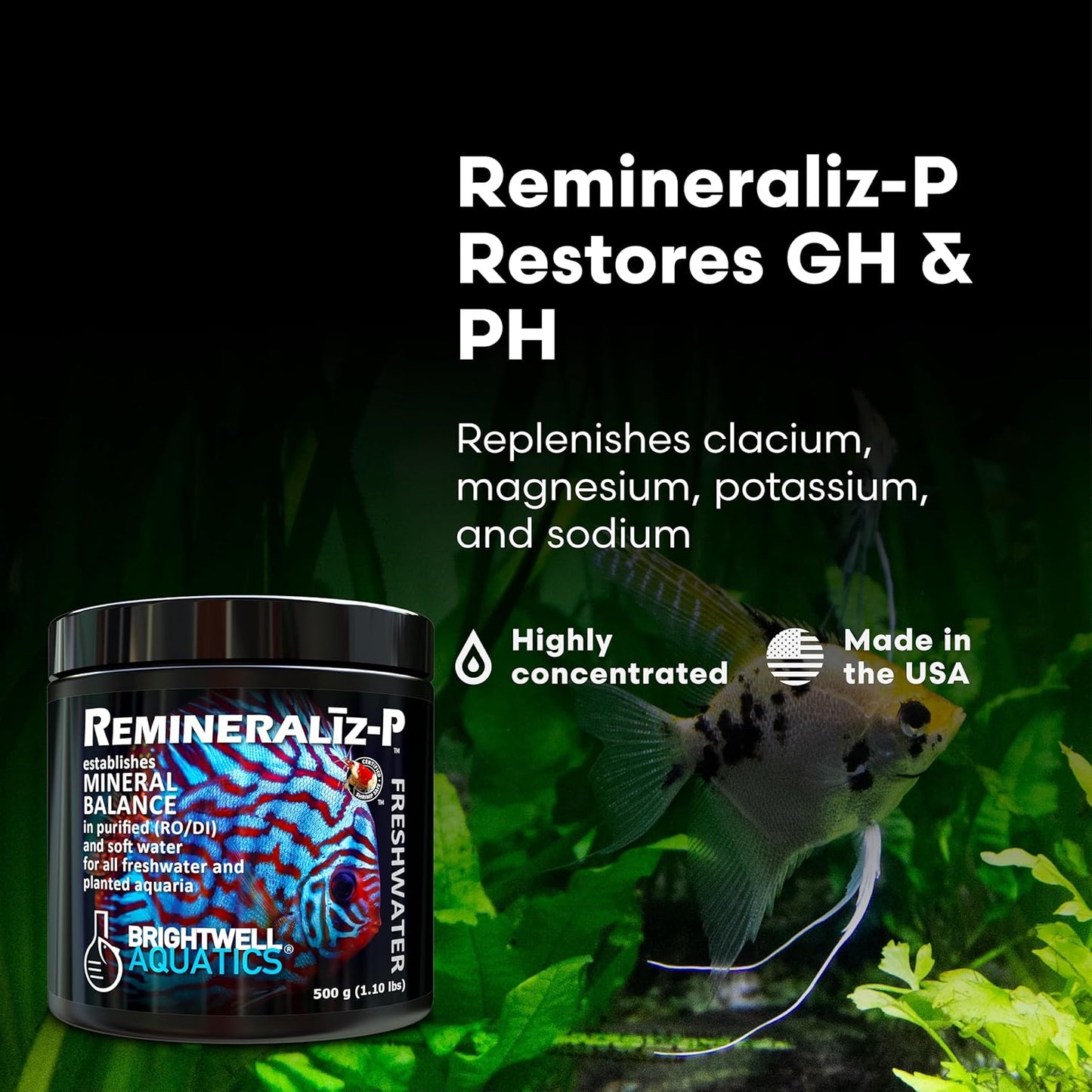 Brightwell Aquatics Remineralīz-P – Restores GH & TDS for Freshwater Aquariums, Replenishes Essential Minerals for RO & Distilled Water, Supports Fish & Plant Health, 20kg