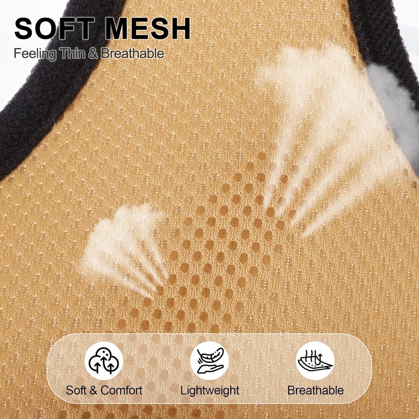 BINGPET No Pull Dog Harness,Soft Mesh Breathable All Weather Vest Harness,Safety Protection Design Durable Adjustable Step-in Easy Walk Dog Harness for Small Medium Large Dogs(Beige,XS)