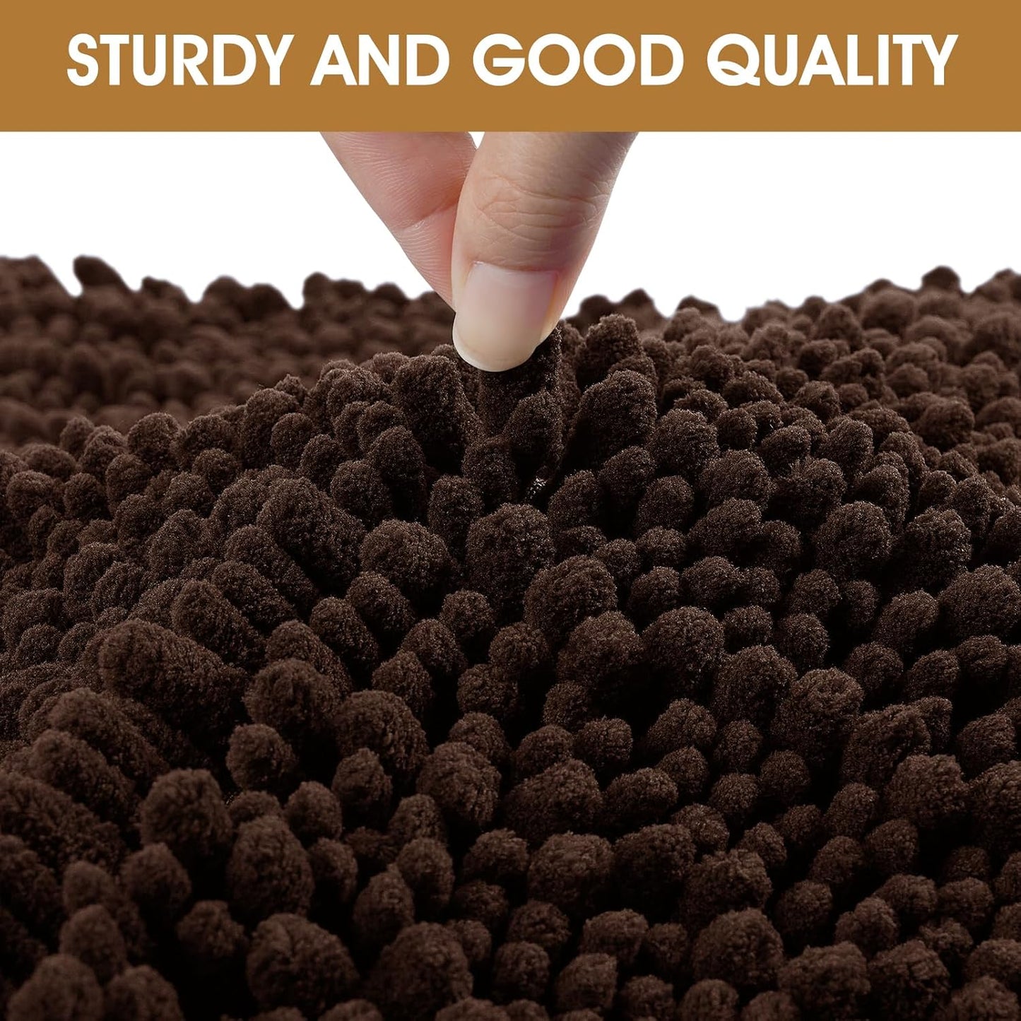 Dog Door Mats for Muddy Paws, Chenille Absorbent Door Mats, Non Slip Heavy Mud Mat for Dogs, Soft Indoor Door Mat for Entryway, Mud Paws, Inside Floor,36" X 24", Brown