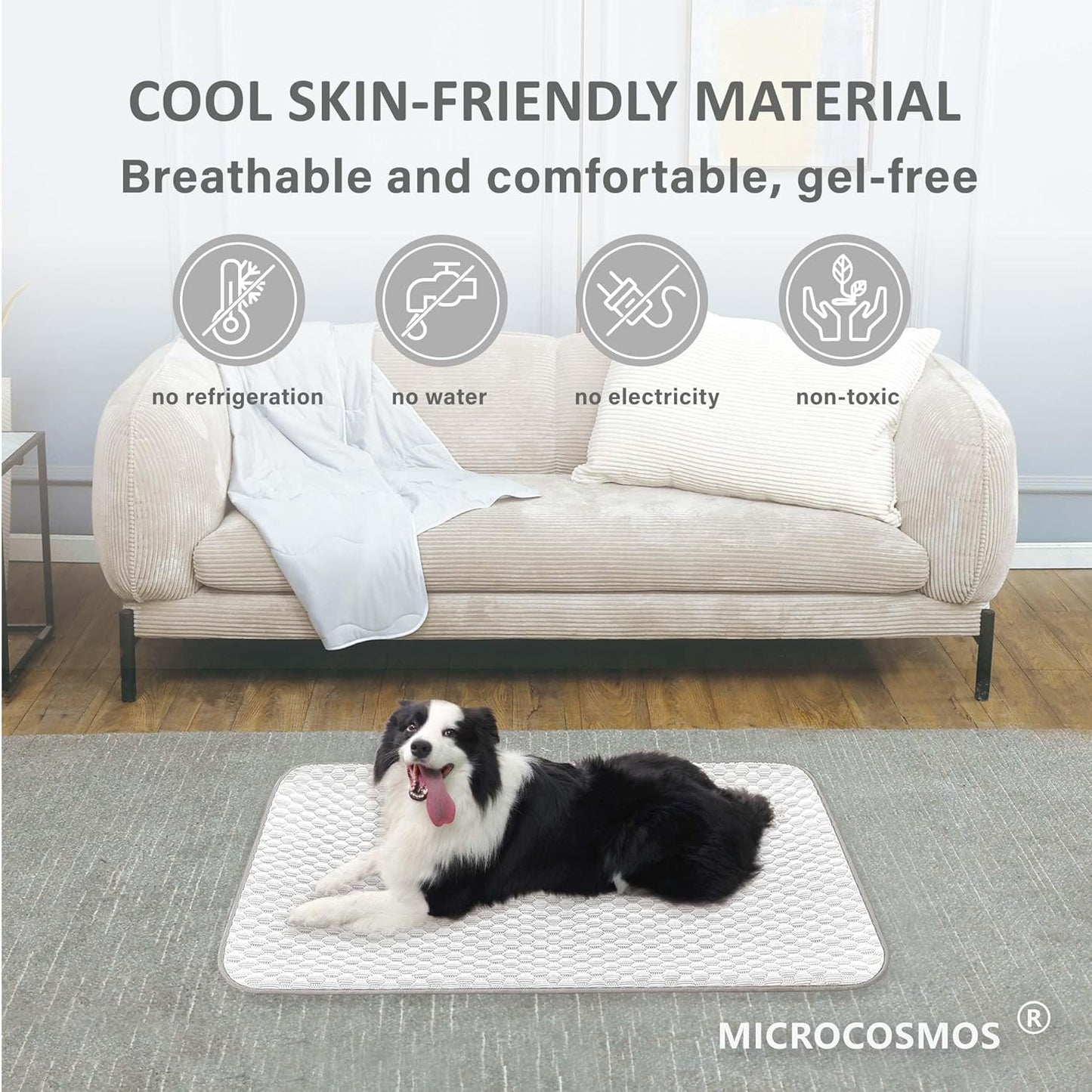 MICROCOSMOS Pet Cooling Mat & Sleeping Pad- Breathable Bubble Surface, EZ Clean. Keep Cooling for Pets, Kids and Adults in Summer.(GreyWhite, 40" x 28")