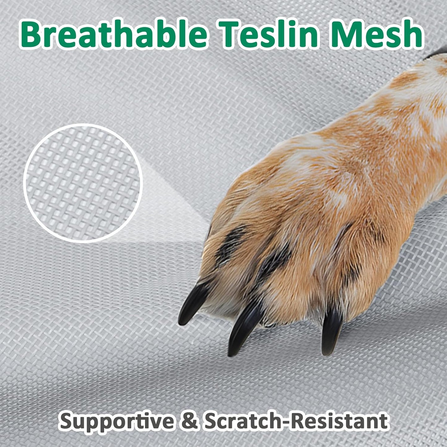 Elevated Dog Bed XL, Extra Large Raised Dogs Cot with Washable Mesh & Non Slip Feet, Pet Hammock Beds Off Ground, Dog Trampoline Bed Outdoor, Grey