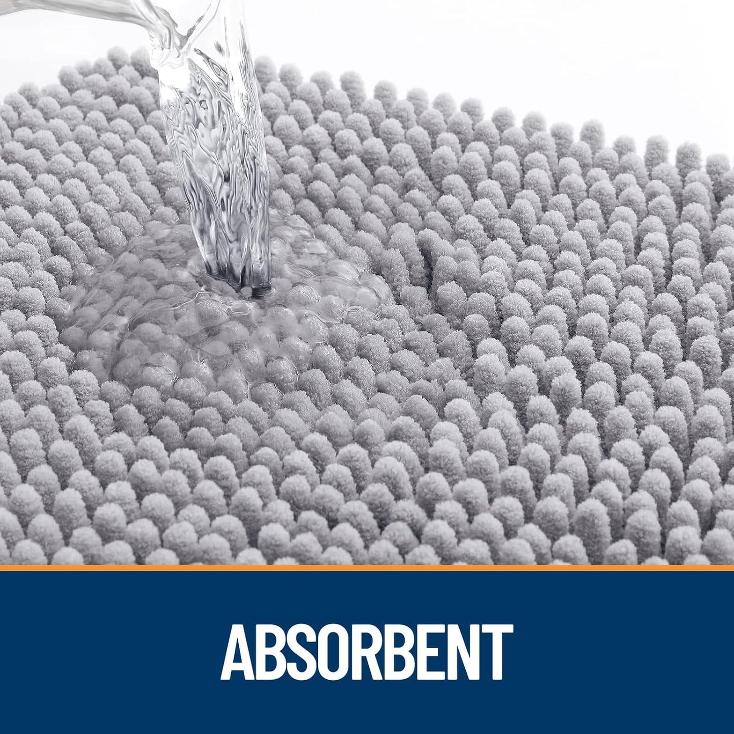 OLANLY Dog Door Mat for Muddy Paws 70x24, Absorbs Moisture and Dirt, Absorbent Non-Slip Washable Doormat, Quick Dry Chenille Mud Mat for Dogs, Entry Indoor Entryway Carpet for Inside Floor, Light Grey