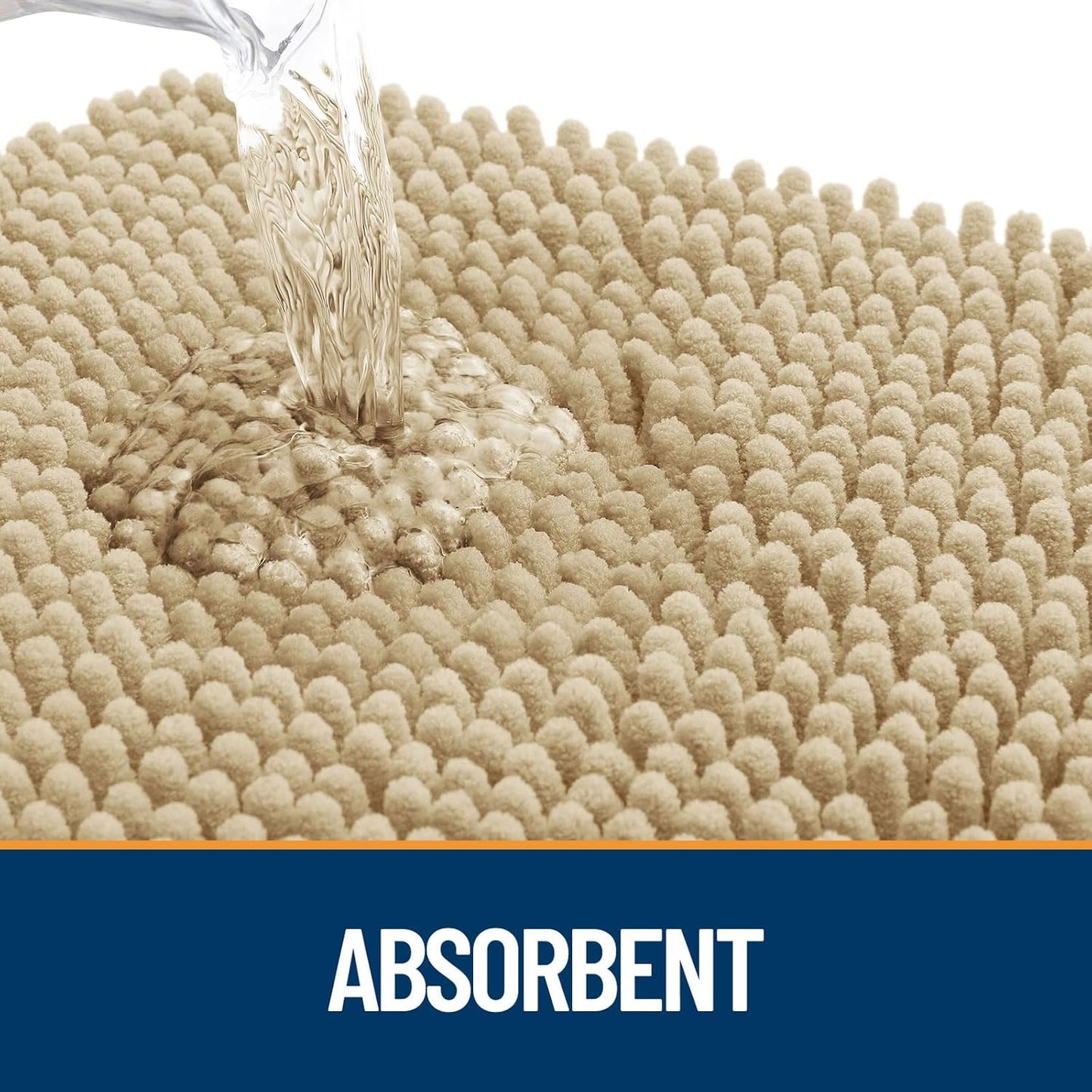 OLANLY Dog Door Mat for Muddy Paws 44x24, Absorbs Moisture and Dirt, Absorbent Non-Slip Washable Doormat, Quick Dry Chenille Mud Mat for Dogs, Entry Indoor Entryway Carpet for Inside Floor, Beige