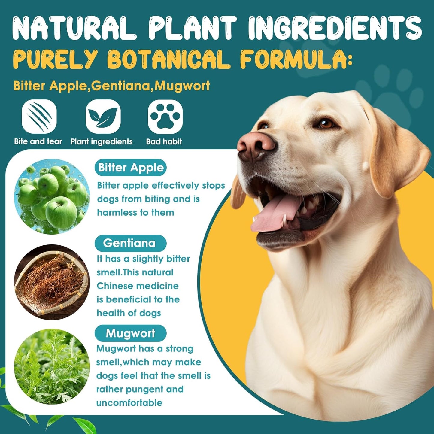 TEFELE 150ML No Chew Spray for Dogs Bitter Apple Spray Deter Dogs from Chewing Keep Furniture and belongings Safe from Licking and Chewing Helps Prevent Repeated Marking by Pets