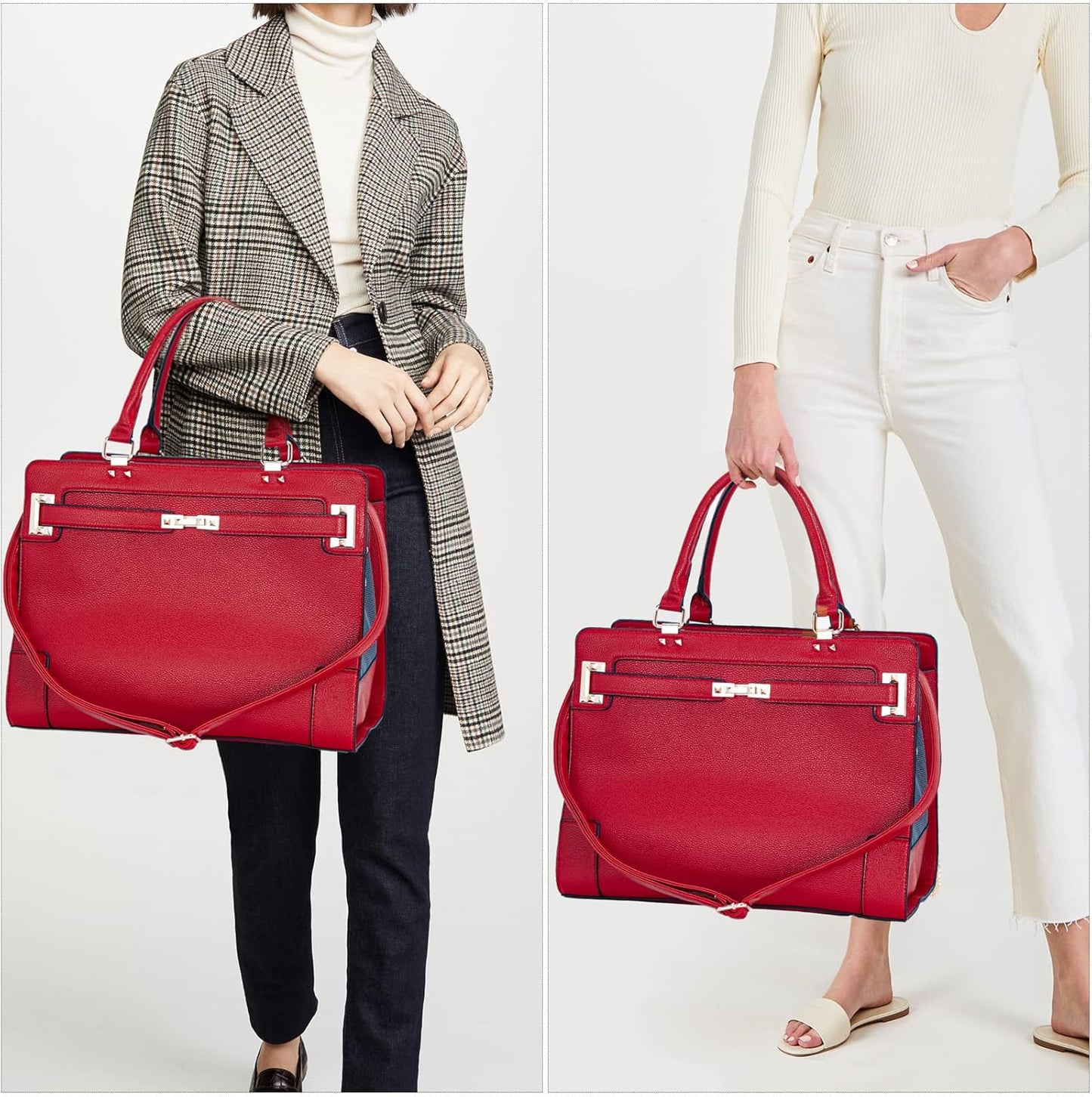 Fashion Pet Carrier Dog Cat Carrier Purse Soft-Sided Leather Handbag Pet Tote Bag for Small Dogs Puppy and Cats TSA Airline Approved (Red)