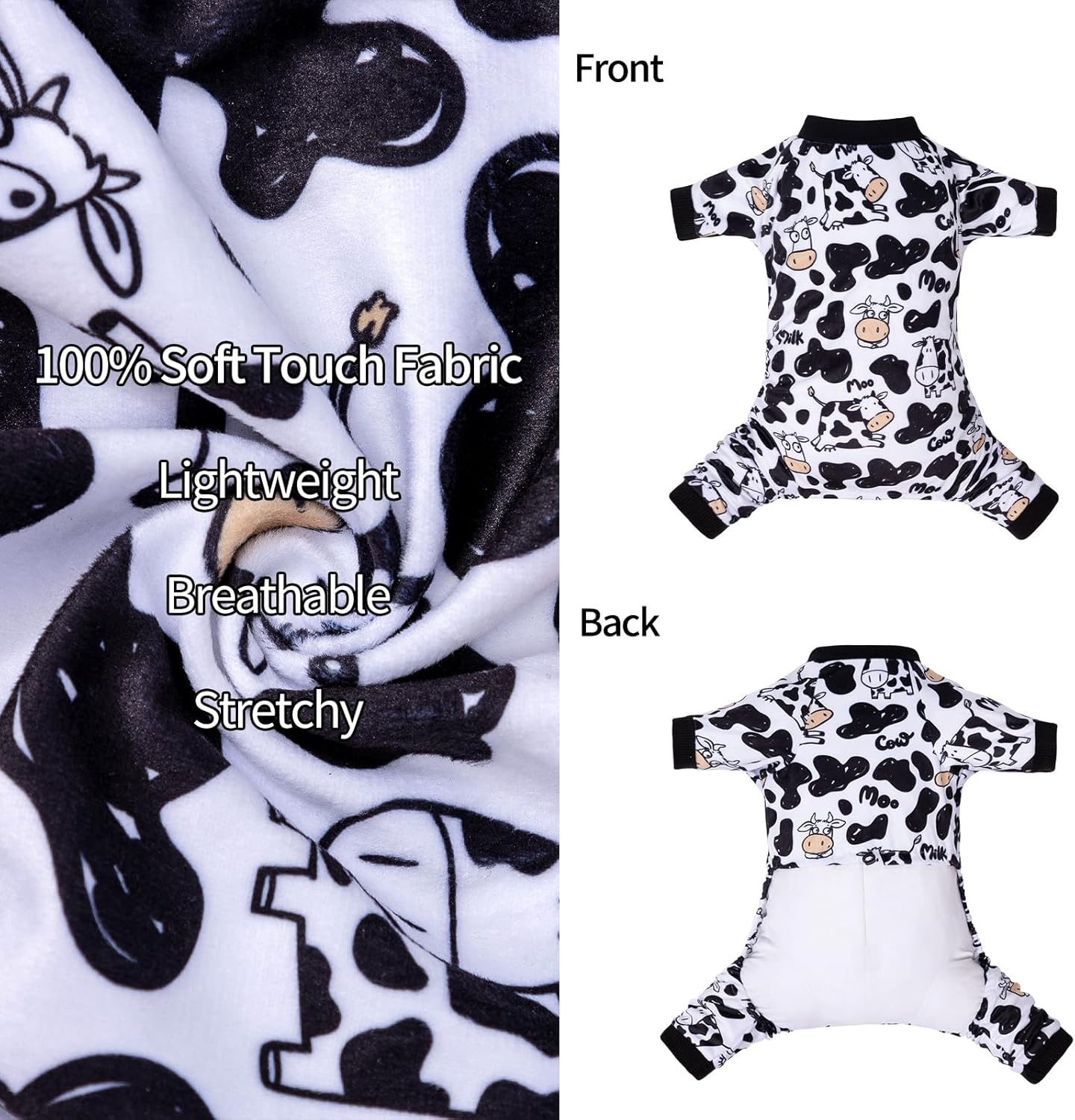 CuteBone Dog Halloween Pajamas Puppy Onesies Small Dogs Soft Pjs Coat Cat Apparel Comfy Pet Christmas Clothes Outfit Doggie Bodysuit P281XL