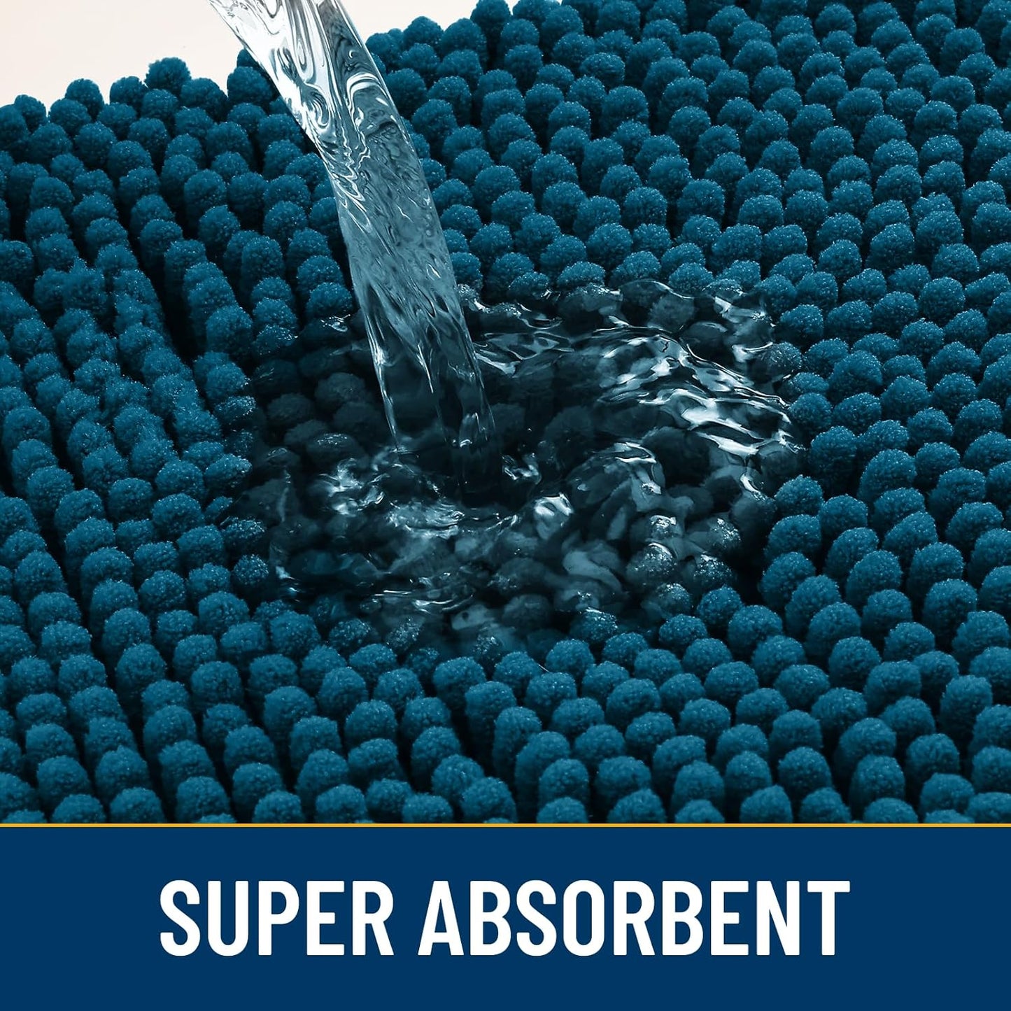 Smiry Dog Door Mat for Muddy Paws 47x24, Absorbs Moisture and Dirt Doormat, Non-Slip Washable Quick Dry Chenille Front Door Mat Indoor Entrance, Entryway Carpet for Inside Floor, Atlantic Blue