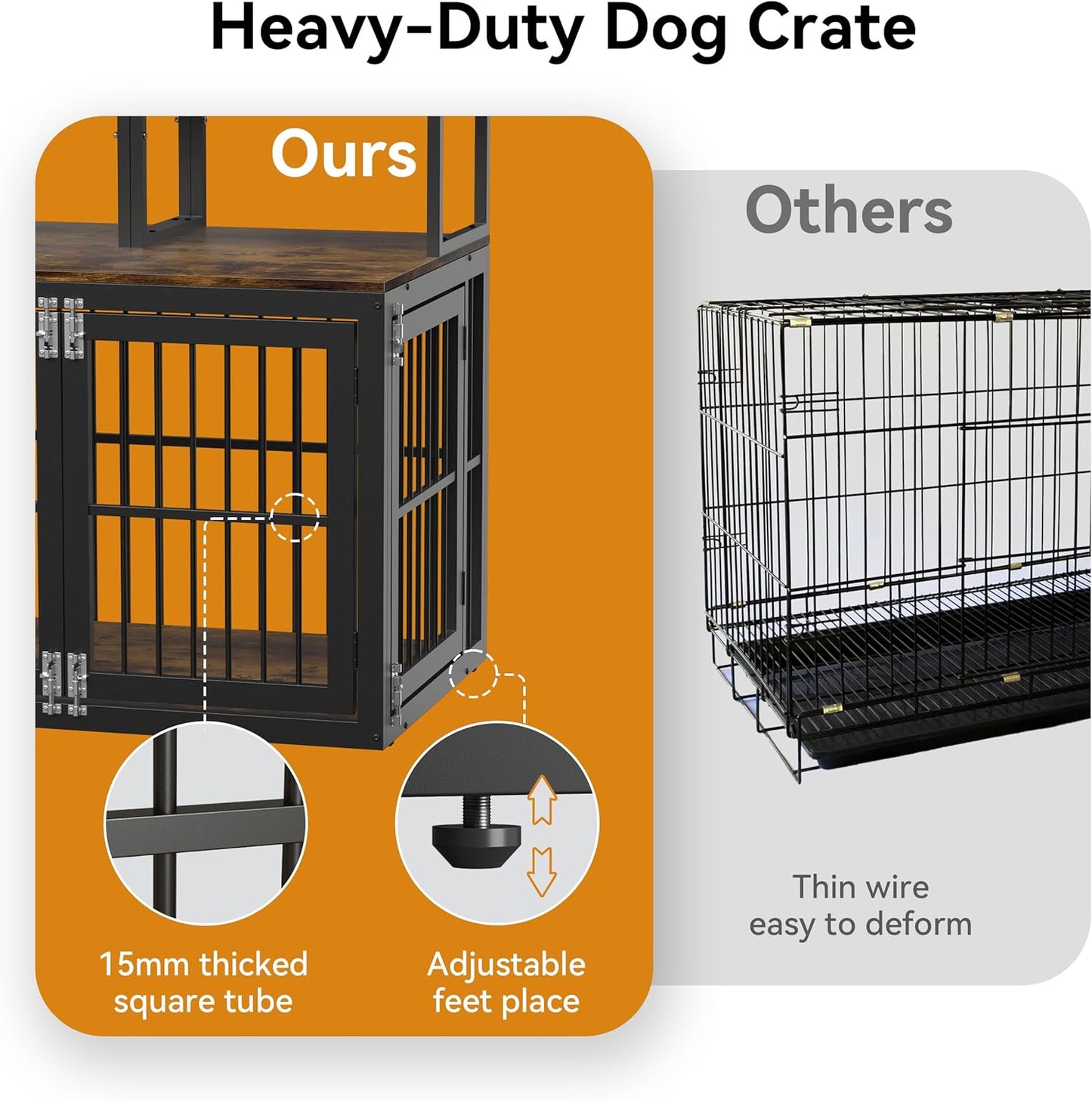 Large Dog Crate Furniture with Storage Heavy Duty Dog Crate Furniture Large Breed Extra Large Dogs Cage