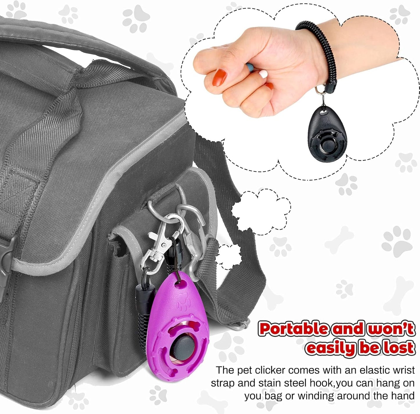 Frienda 18 Pieces Dog Training Clicker, Pet Behavioral Training Clickers with Wrist Strap for Dogs Cats Puppy Birds Horses(Multicolor)