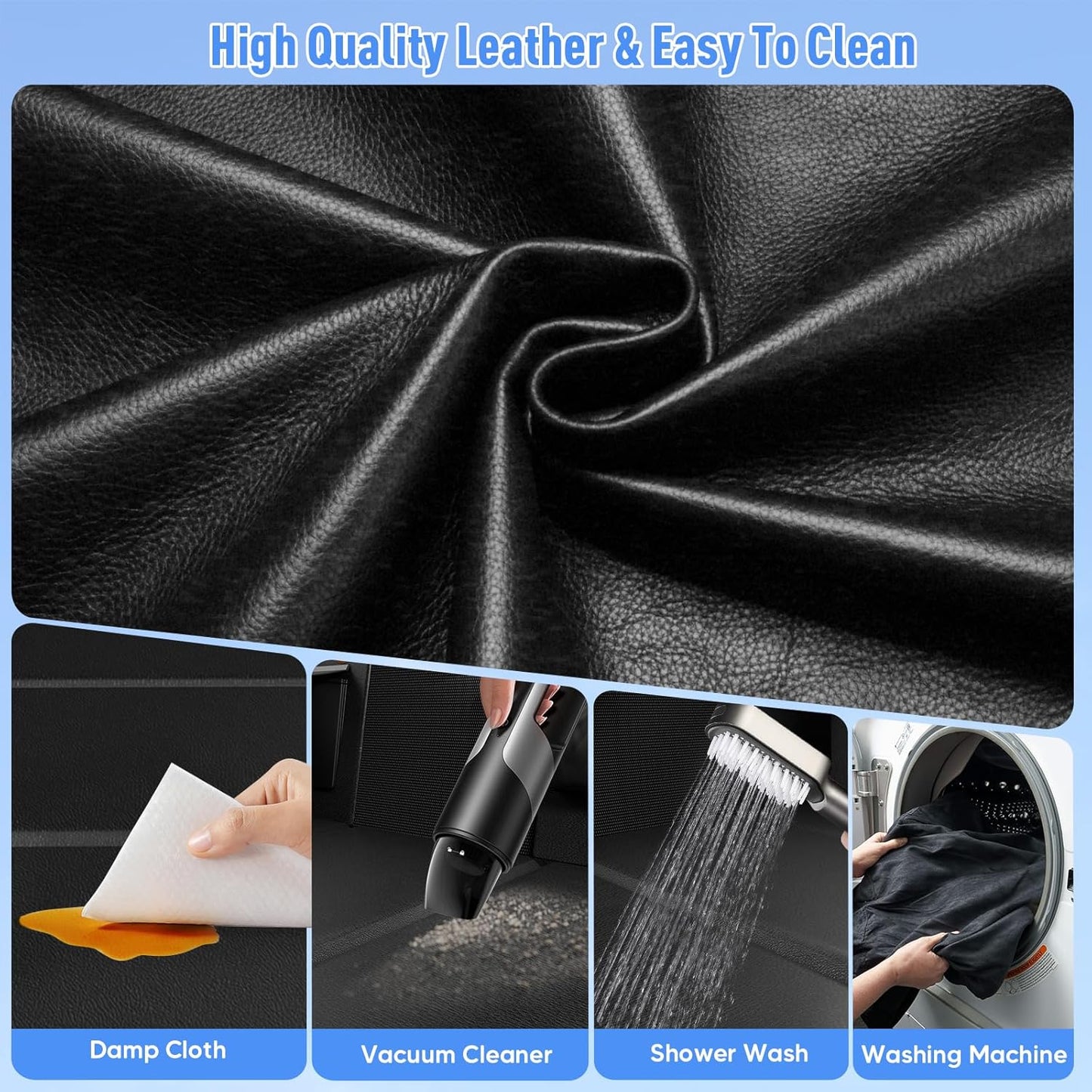 Back Seat Extender for Dogs, Dog Car Seat Cover for Back Seat with Hard Bottom,Waterproof Hammock for Car Pet Backseat Protector,Upgraded PU Leather Material for Car & SUV(Holds 400lbs)