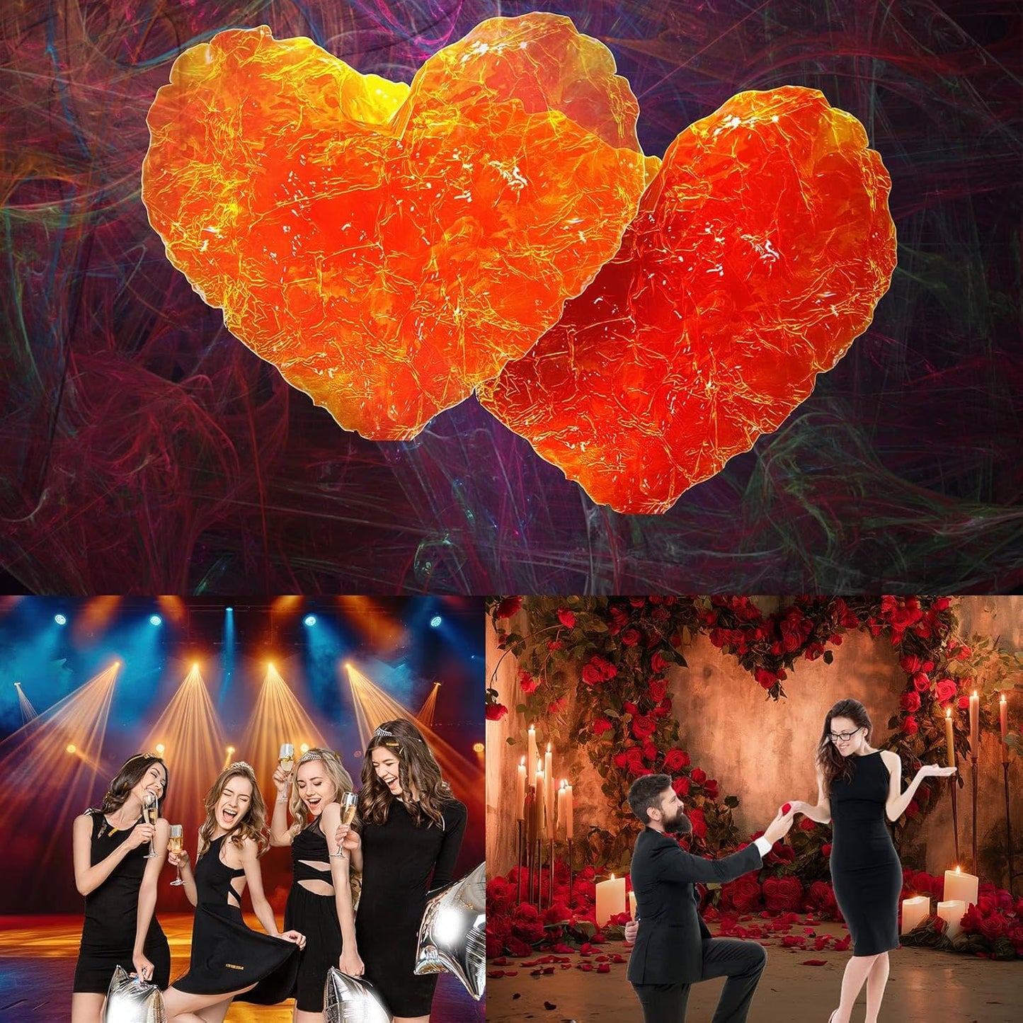 Mushroom Aquarium Background Abstract Glowing Fantasy Mushrooms Terrarium Background Mysterious Forest Magical Night In Circle Shape Crystal Glass Fish Tank Backdrop Decorations Vinyl 48x24in