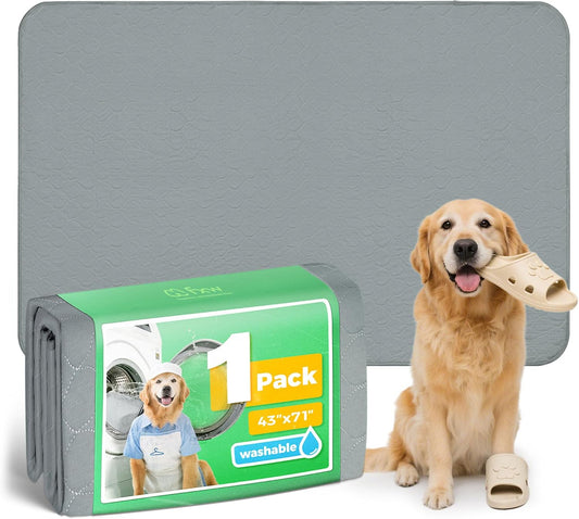 FXW Washable Pee Pads for Dogs, Puppy Pads with Super Absorbent, Specifically Designed for FXW Rollick/Homeplus 32inch 6 Panels Dog Playpen, 72" × 43" Rectangle, Gray, 1 Pack