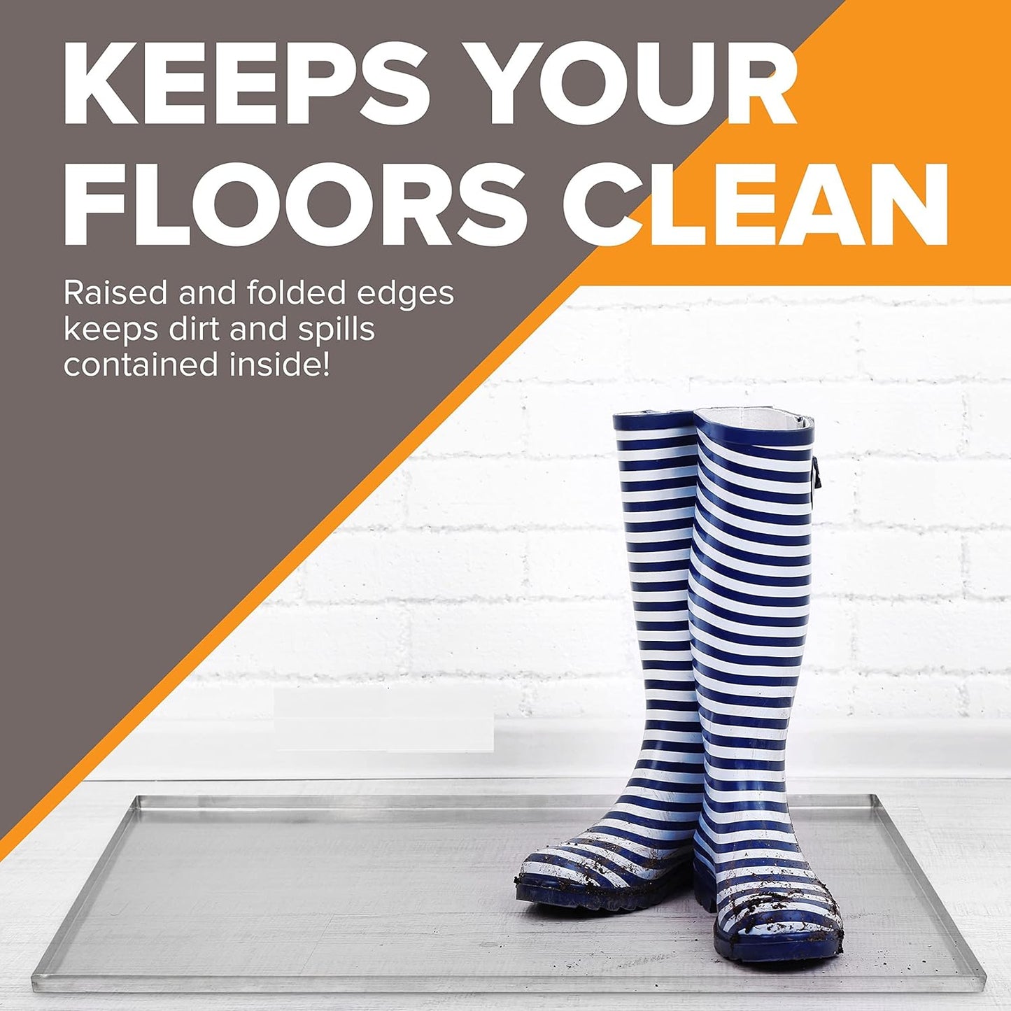 23.5" x 17.5" Metal Replacement Dog Crate Pan Chew Proof Crack Proof Pet Kennel Tray Central Dog Training Crate Pan Pet Supplies, Stainless Steel, 1" H