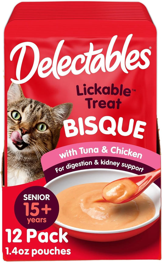 Delectables Lickable Wet Cat Treats - Tuna & Chicken, 1.4 Ounce (Pack of 12)