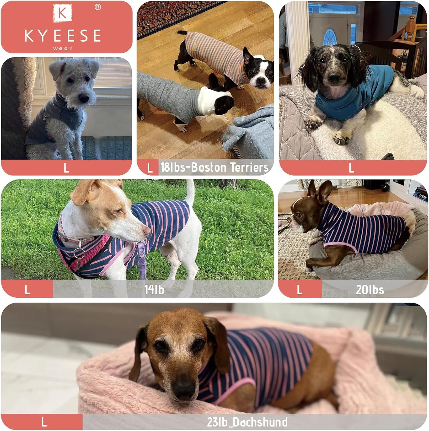 KYEESE 2Pack Dog Sweater Soft Lightweight Dogs Clothes Warm Pets Fleece Sweater Stretchy Pet Coat Turtleneck Dog Outfit for Small Dogs Boy Girl Comfy Sleeveless Doggie Sweatshirt Red,L