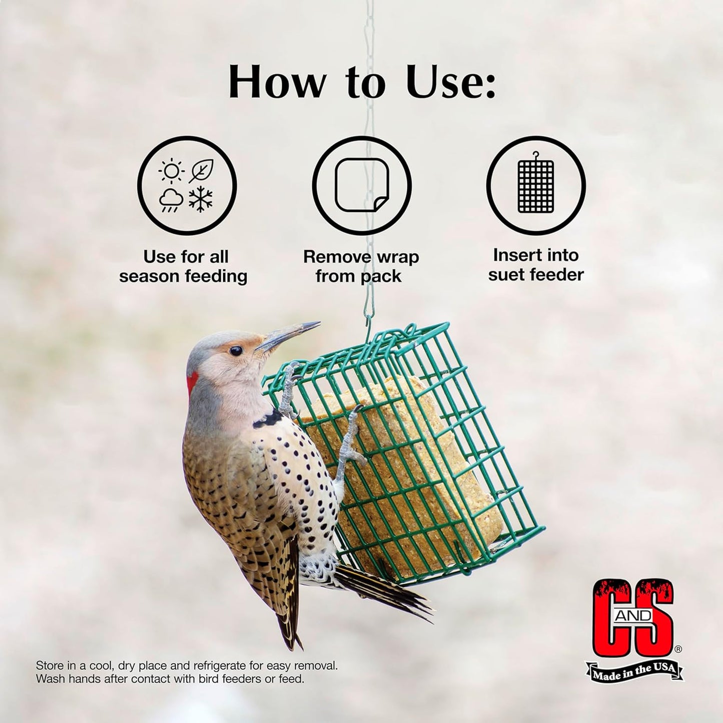 C&S Peanut Delight No Melt Suet Dough 11.75 Ounces, 8 Pack