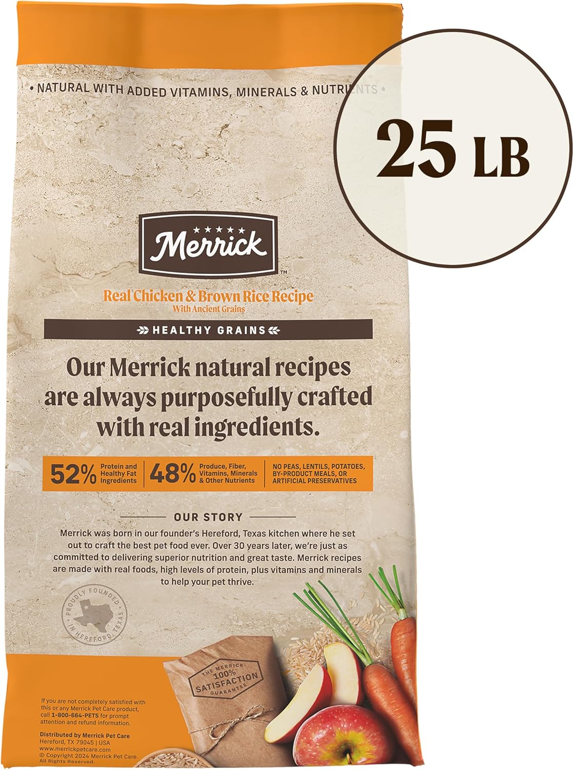 Merrick Healthy Grains Premium Adult Dry Dog Food, Wholesome And Natural Kibble With Chicken And Brown Rice - 25.0 lb. Bag
