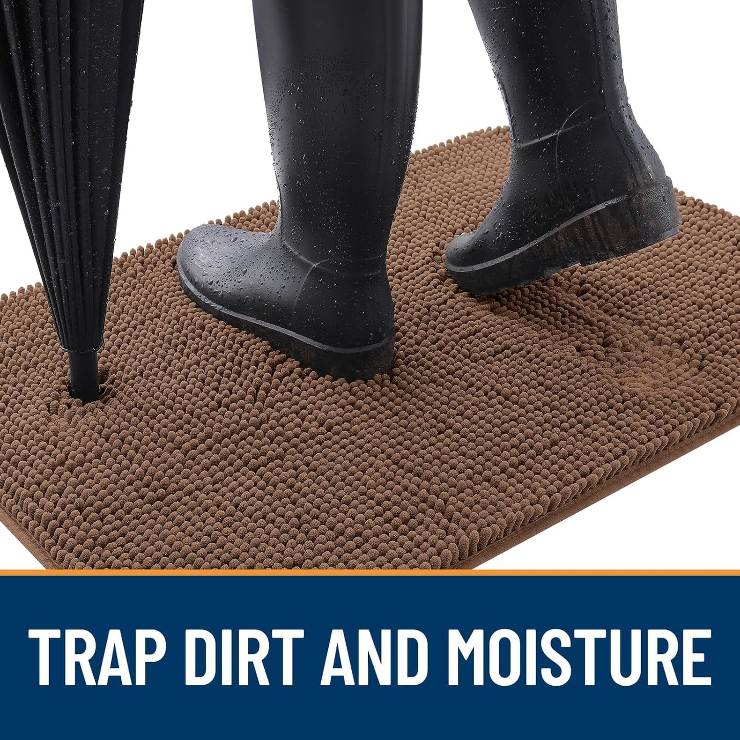 OLANLY Dog Door Mat for Muddy Paws 36x24, Absorbs Moisture and Dirt, Absorbent Non-Slip Washable Doormat, Quick Dry Chenille Mud Mat for Dogs, Entry Indoor Entryway Carpet for Inside Floor, Mocha