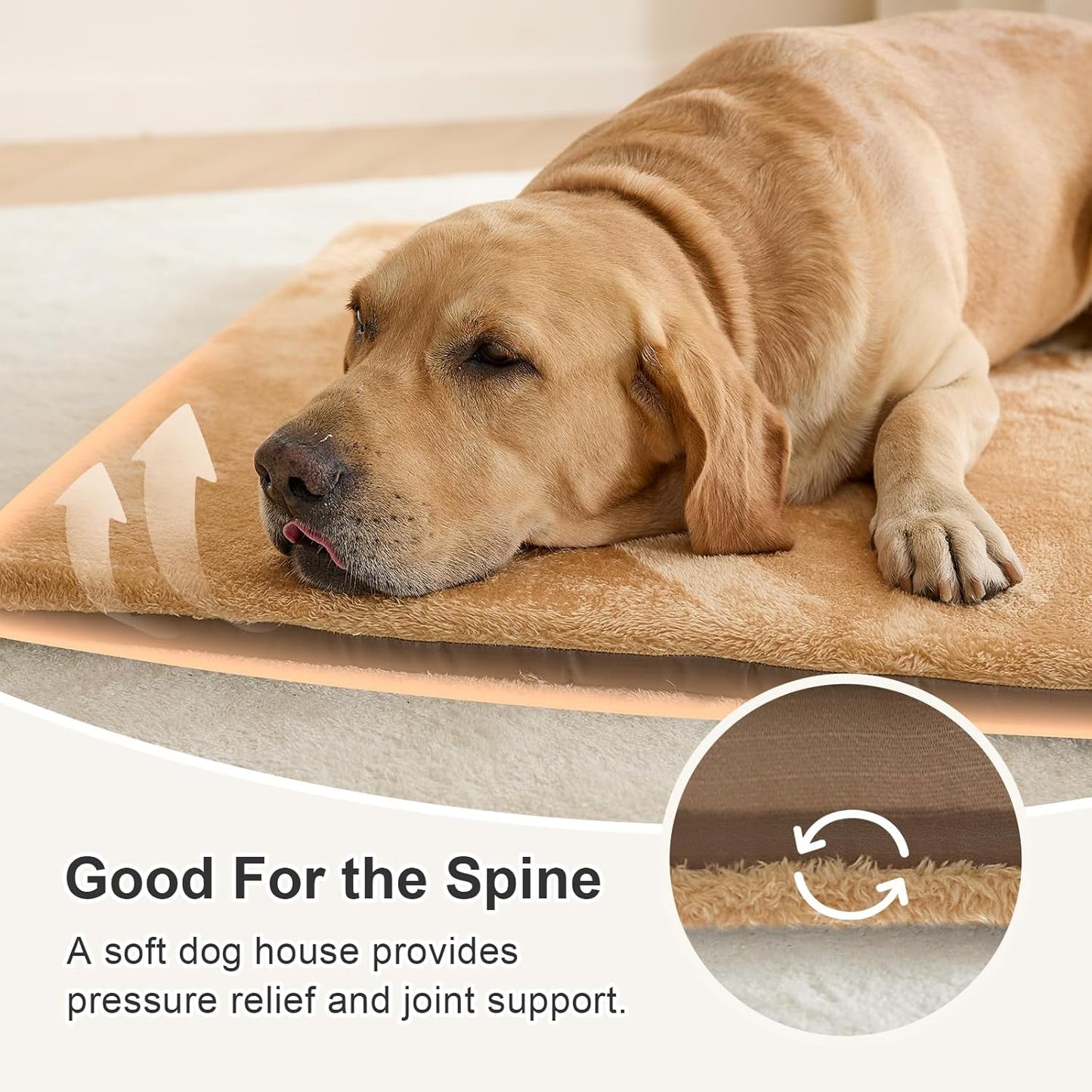 Jiupety 2 in 1 Dog House Indoor, Comfy Cave Bed Covered Dog Bed, Portable House for Large Dogs, 3XL(39"×32"×28"), Up to 90 Lb, Brown