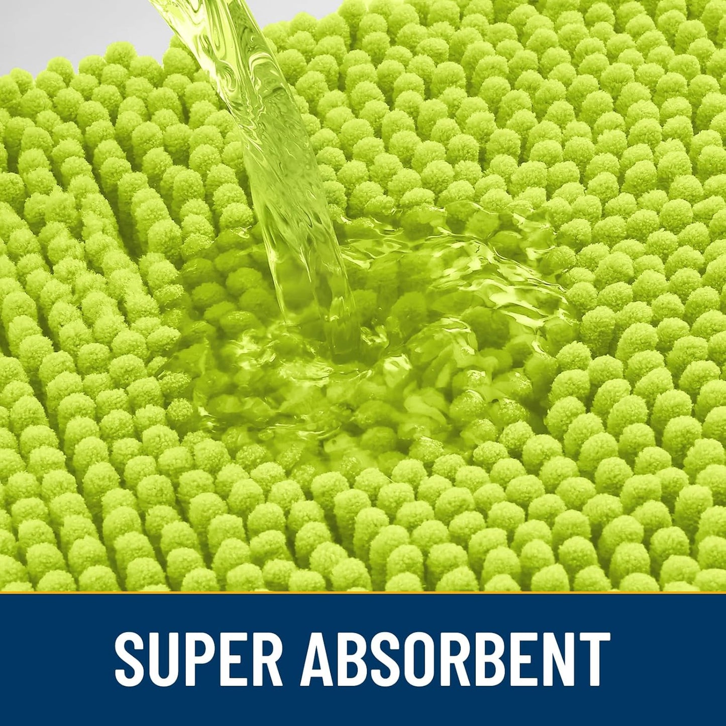 Smiry Dog Door Mat for Muddy Paws 30x20, Absorbs Moisture and Dirt Doormat, Non-Slip Washable Quick Dry Chenille Front Door Mat Indoor Entrance, Entryway Carpet for Inside Floor, Bright Green