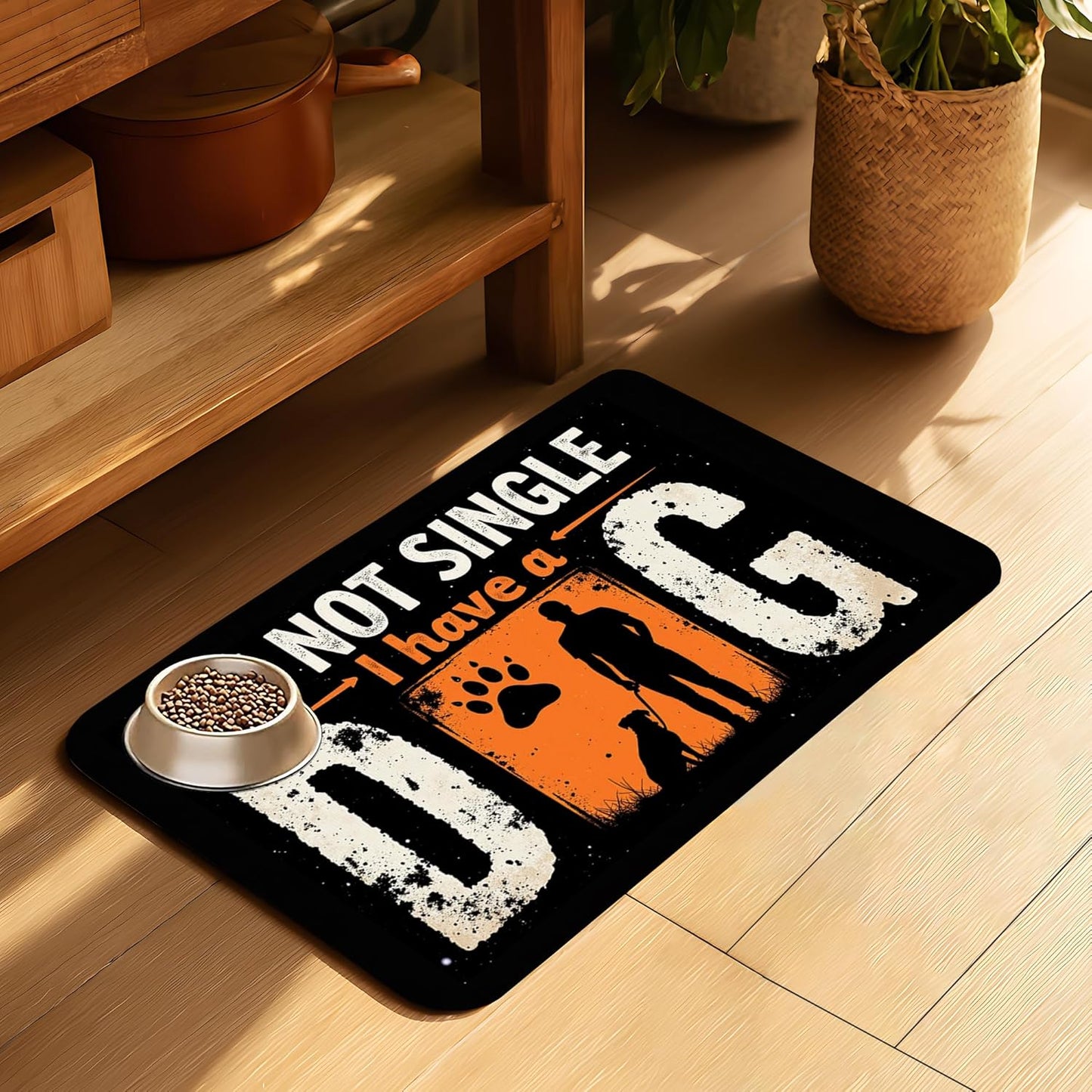 Not Single Dog Pet Cat Dog Food Mat-Absorbent Quick Dry Feeding Placemat for Water and Food, No Stains Rubber Base Mat for Indoor Use, Pet Accessories 12"x20"