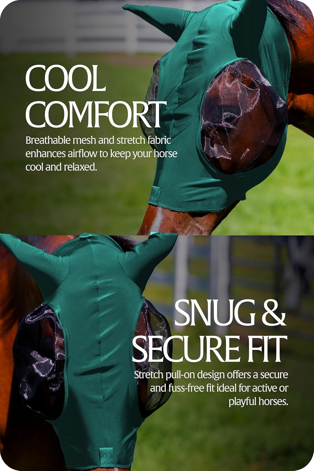 Equinavia Bug Out Fly Mask | Against Flies, Insects, UV Rays - Turquoise - Horse