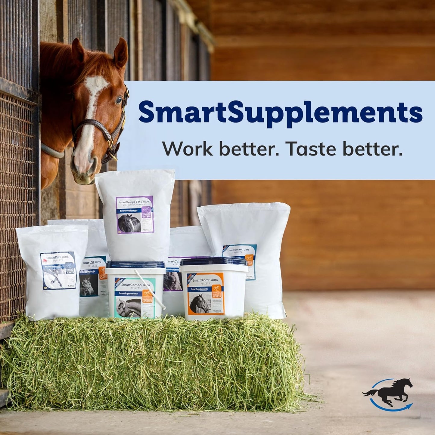 Uckele by SmartEquine EquiBase Grass Pellets | Horse Vitamins & Minerals Supplement, Forage Balancer | Horses in Light to Moderate Work | 30 lb Bag