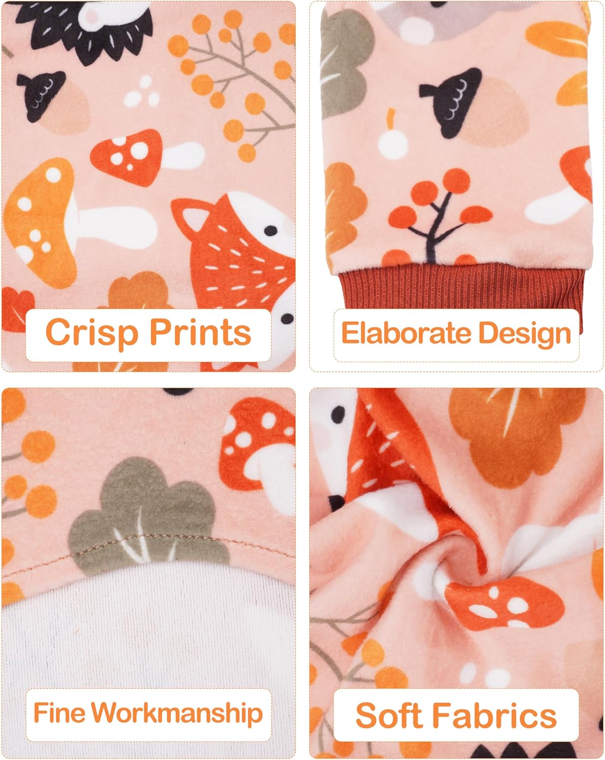 PET SHOW 4 Pack Fall Small Dog Pajamas Thanksgiving Clothes Doggies Girl Boy Soft Stretchy PJs Autumn Jumpsuit Puppy Cats Onesies Outfits with Sleeve Pets Dachshund Costume M