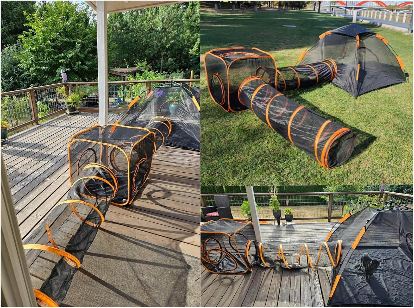 Catio Outdoor Cat Enclosures for Indoor Cats, 4-in-1 Outside Large Playground Include Portable Cat Tent, for Cats and Other Pets