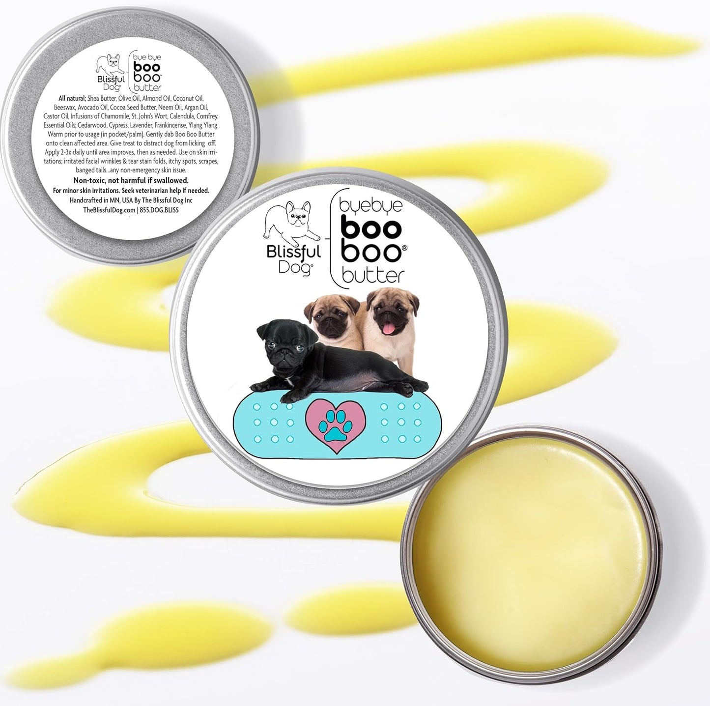 The Blissful Dog Pug Boo Boo Butter, 16 oz.