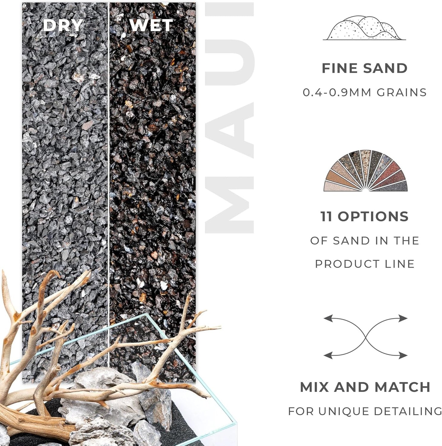 Ultum Nature Systems Controsand Maui Aquarium Gravel (3L) - Small Pebbles for Fish Tank - Planted Rocks - Substrate - Versatile Stones