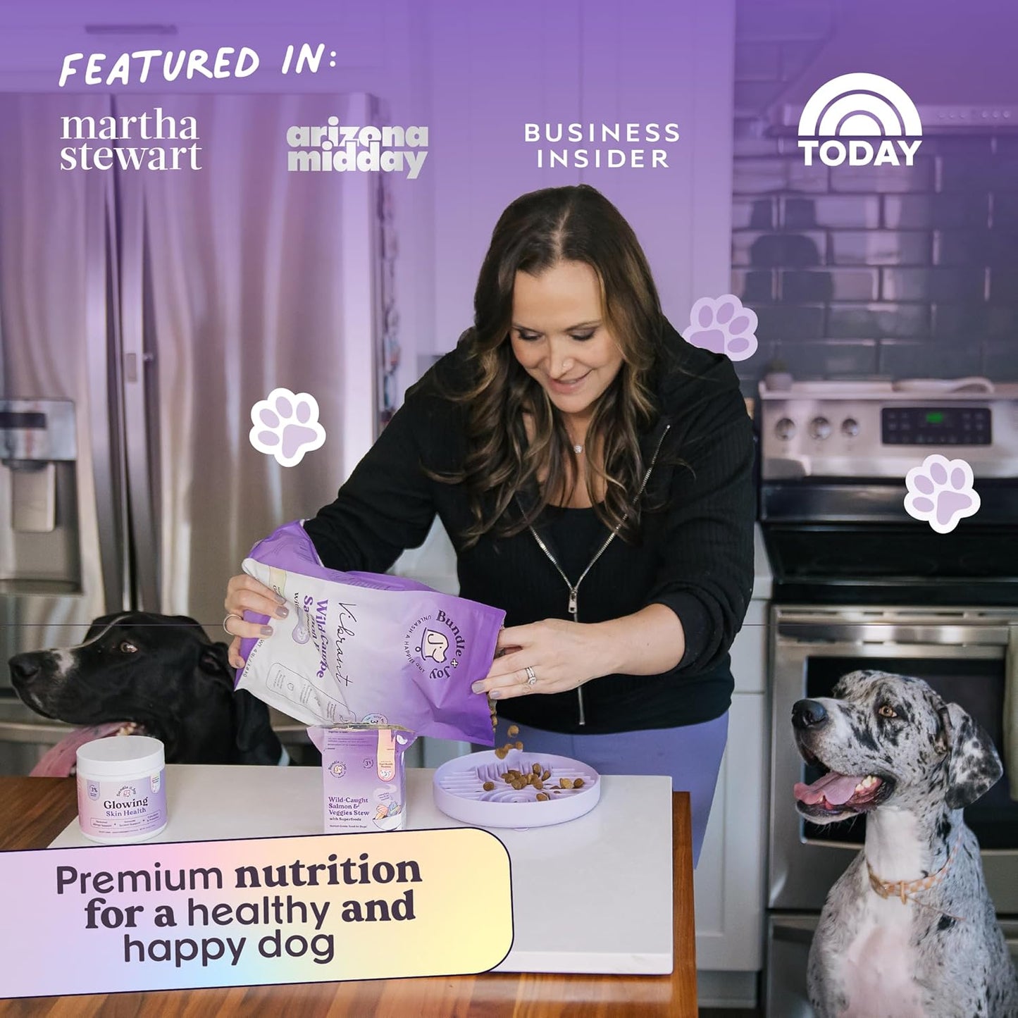 Bundle x Joy Vibrant Probiotic Dog Food Dry, Salmon, 18lb Bag, Allergy and Gut-Friendly Adult Kibble for Digestive Health with Wild-Caught Salmon, 20 Plant Based Superfoods, Grain x Poultry Free