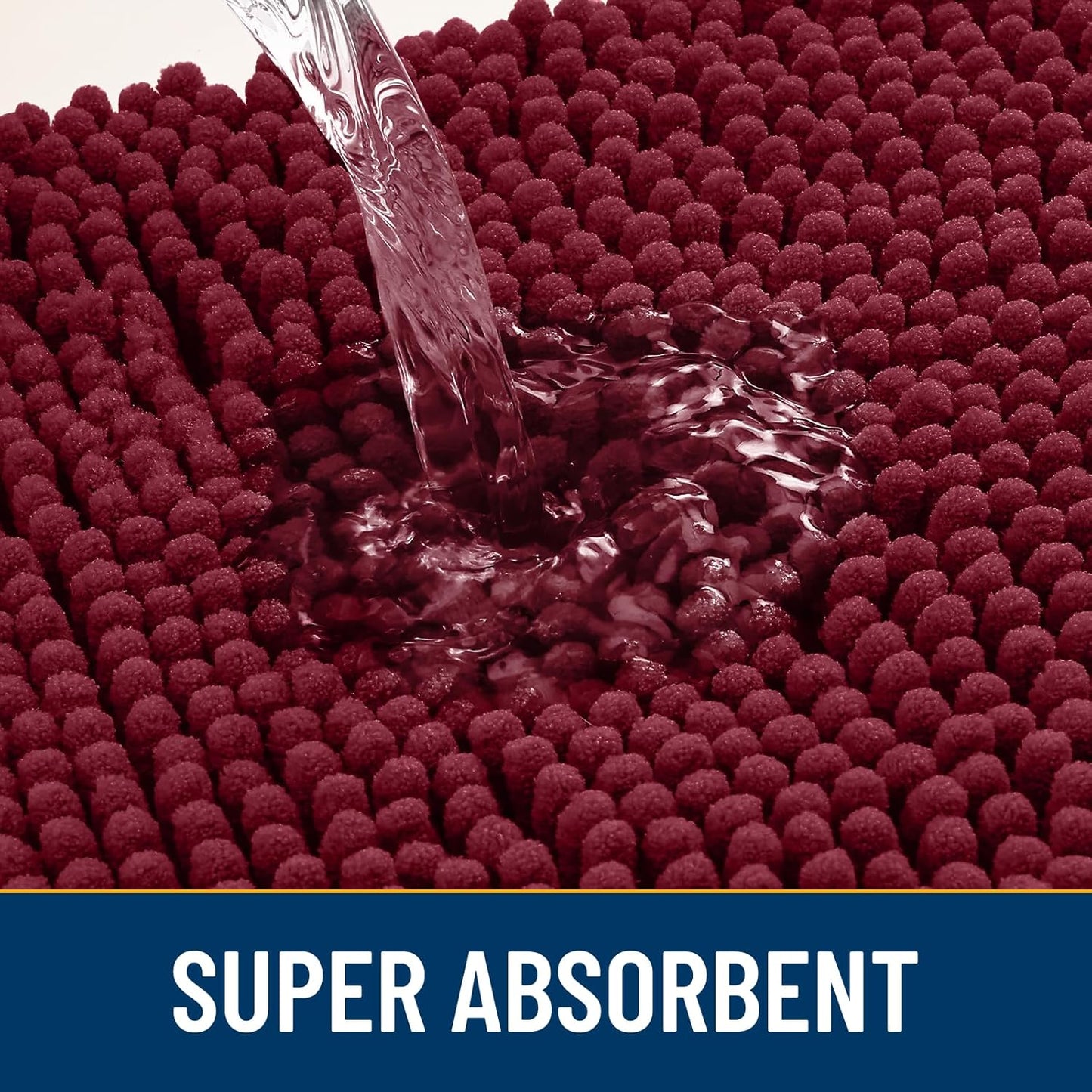 Smiry Dog Door Mat for Muddy Paws 48x30, Absorbs Moisture and Dirt Doormat, Non-Slip Washable Quick Dry Chenille Front Door Mat Indoor Entrance, Entryway Carpet for Inside Floor, Burgundy